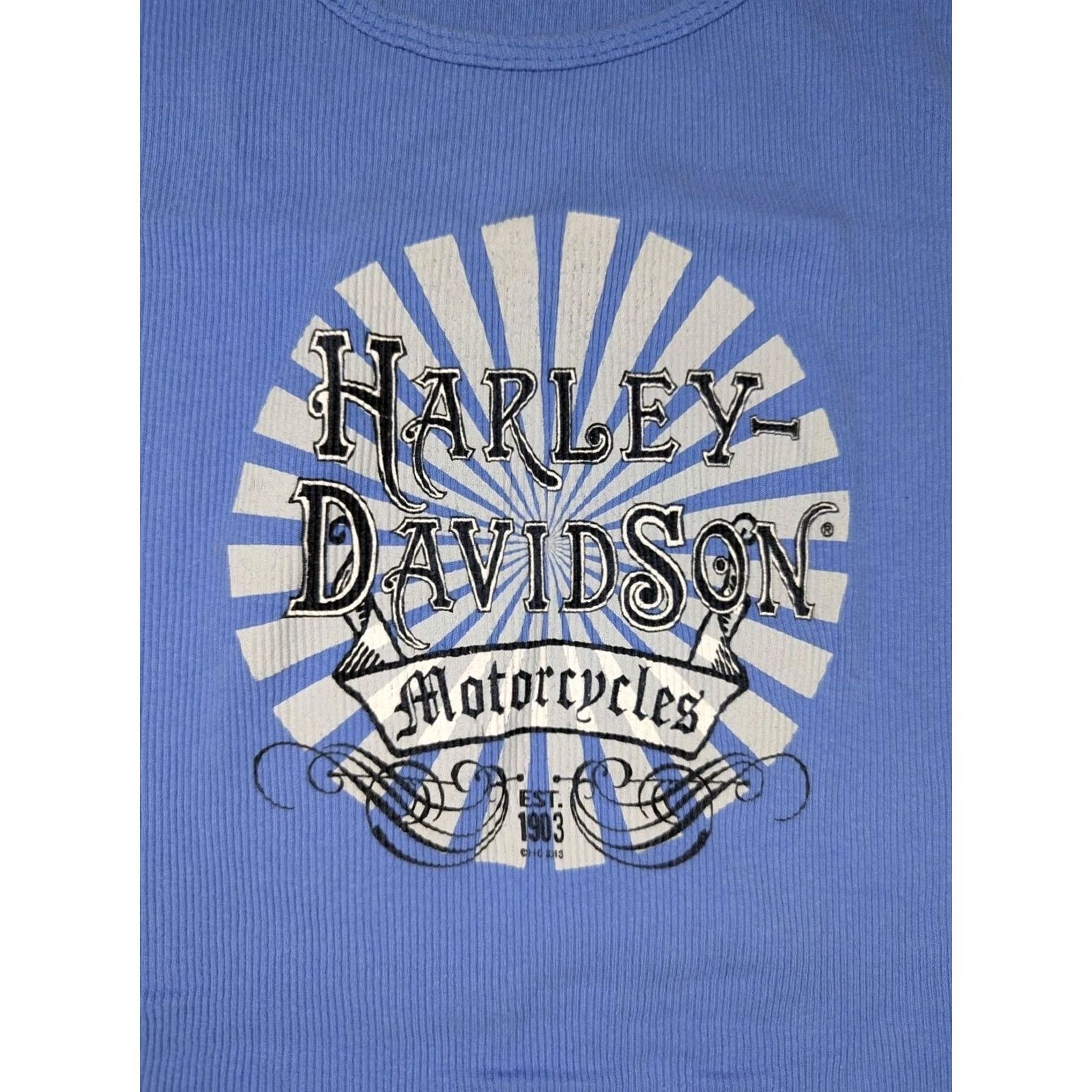 Harley Davidson HARLEY DAVIDSON MOTORCYCLES Tank Top Blue Womens Medium Sleeveless Shirt Size M / US 6-8 / IT 42-44 - 3 Thumbnail