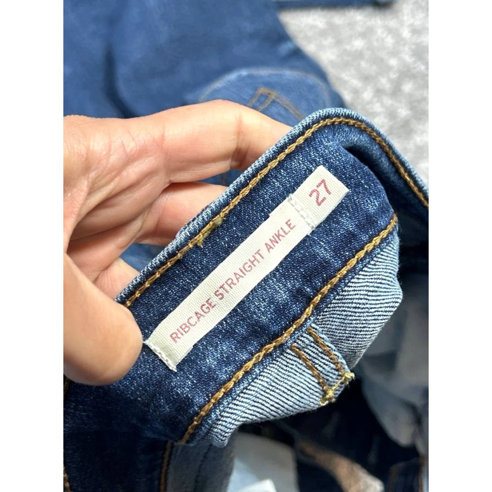 Levi's Levis Ribcage Straight Ankle Jeans Womens 27 Blue Denim Cotton High Rise 26x26 Jeans City Preppy Womens Size 27" / US 4 / IT 40 - 7 Thumbnail