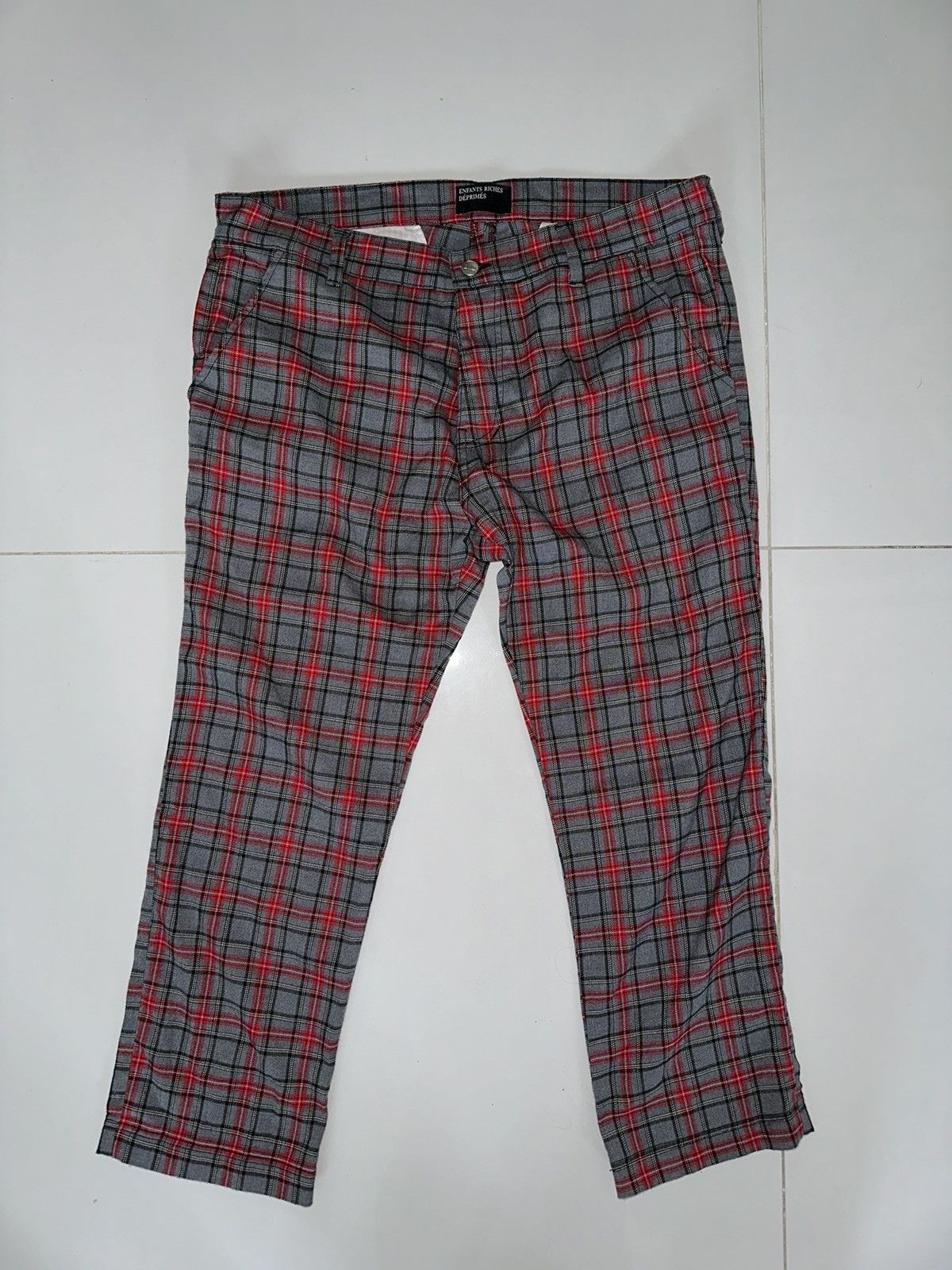 image of Enfants Riches Deprimes Erd Their Only Child Panta in Gray/Red, Men's (Size 36)