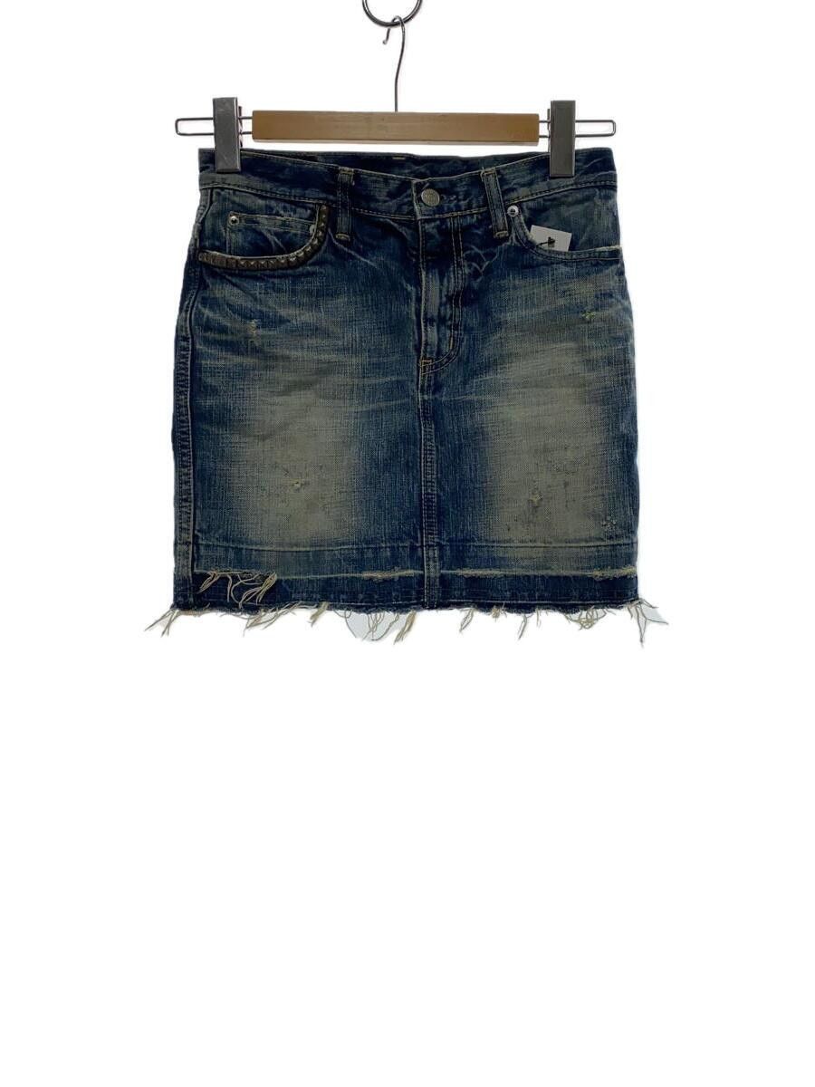 image of Hysteric Glamour Studded Denim Skirt in Blue, Women's (Size 28)