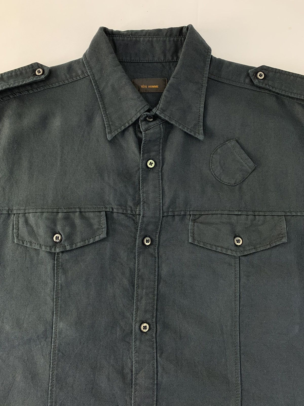 Issey Miyake Tete Homme Issey Miyake Black Double Pocket Button Up Shirt Size US L / EU 52-54 / 3 - 3 Thumbnail