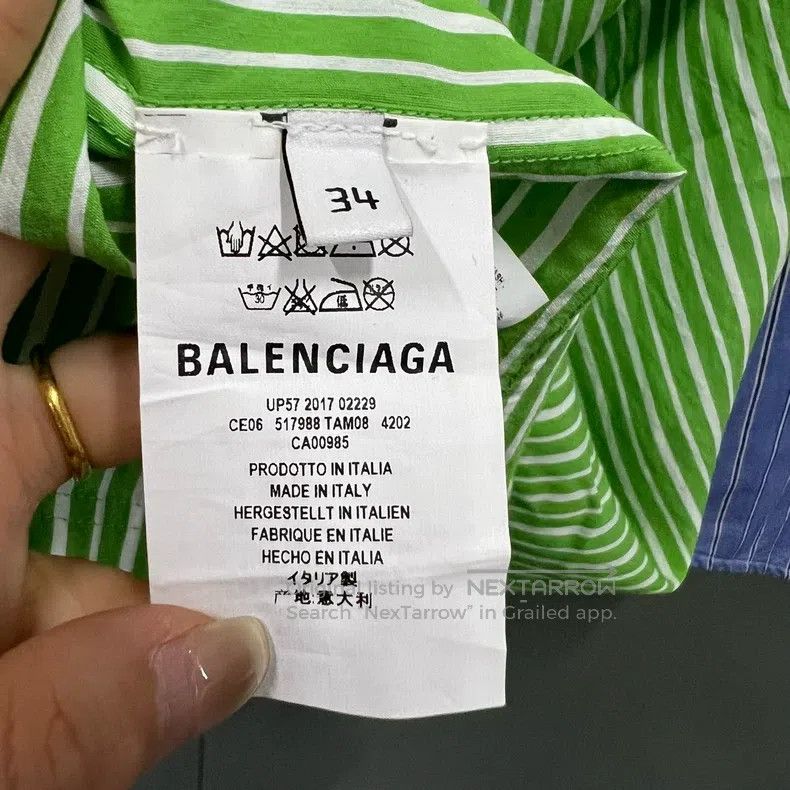 Balenciaga Balenciaga Blue and Green Two-piece Shirt Size XXS / US 00 / IT 34 - 4 Thumbnail