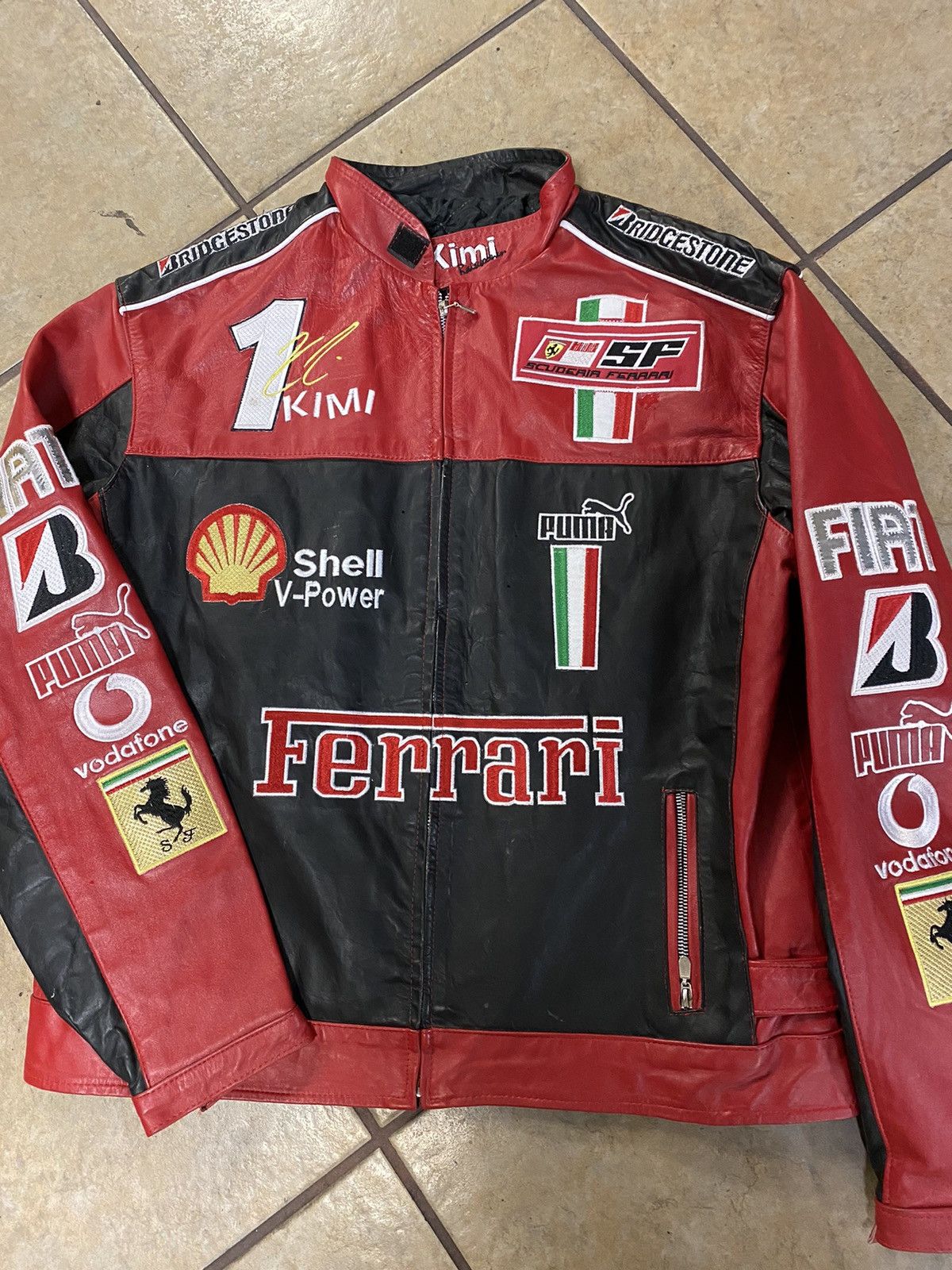 image of Vintage Red Ferrari F1 Racing Jacket, Men's (Size XL)