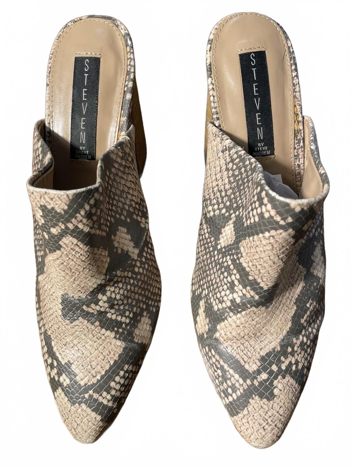 Steve Madden Steve Madden Block Heel Mules Shoes Women's 8.5 Snake Print Size US 8.5 / IT 38.5 - 2 Thumbnail