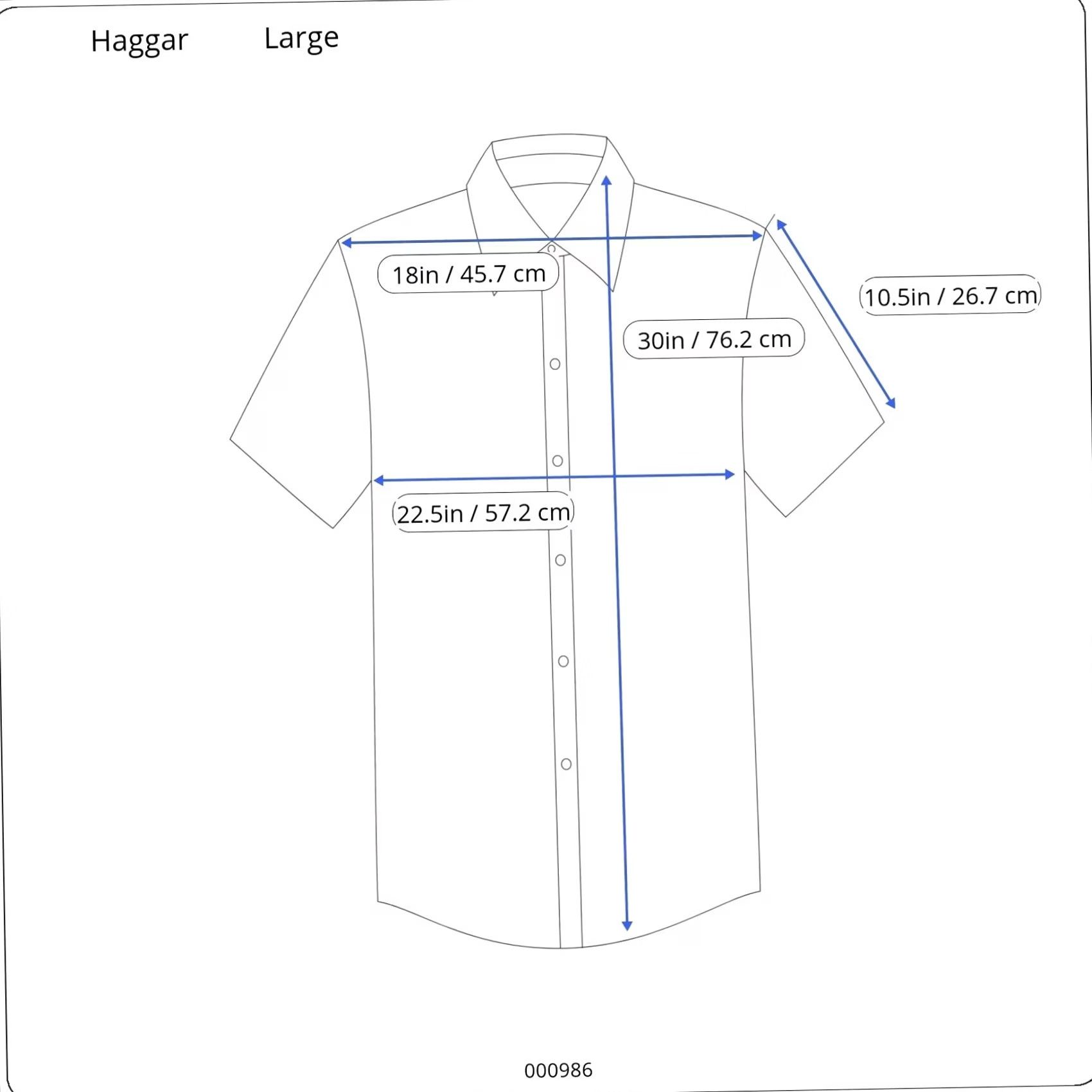 Haggar Haggar Clothing Co Mens Large Fitted Short Sleeve Button-Down Shirt Size US L / EU 52-54 / 3 - 7 Thumbnail