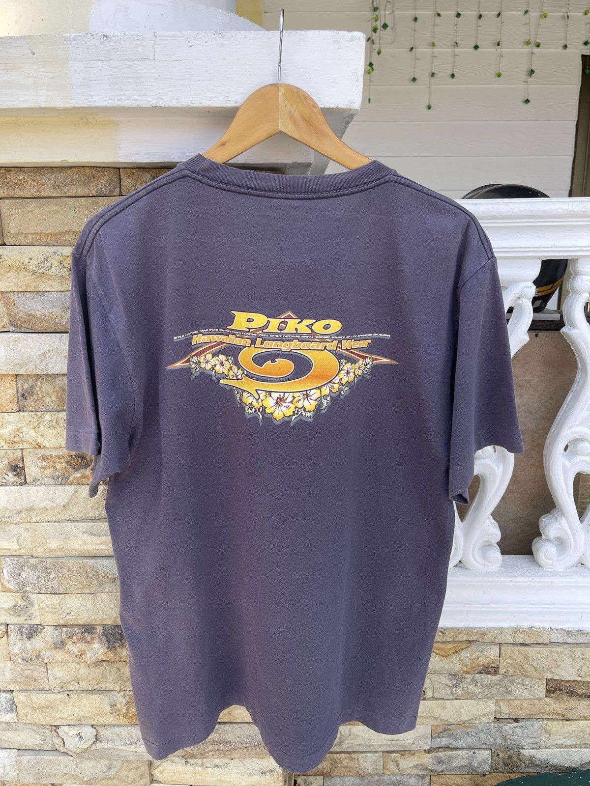 Vintage Last Drop🔥Steals🔥Vintage90s Piko Hawaiian Longboard Surf Tee Size US L / EU 52-54 / 3 - 1 Thumbnail