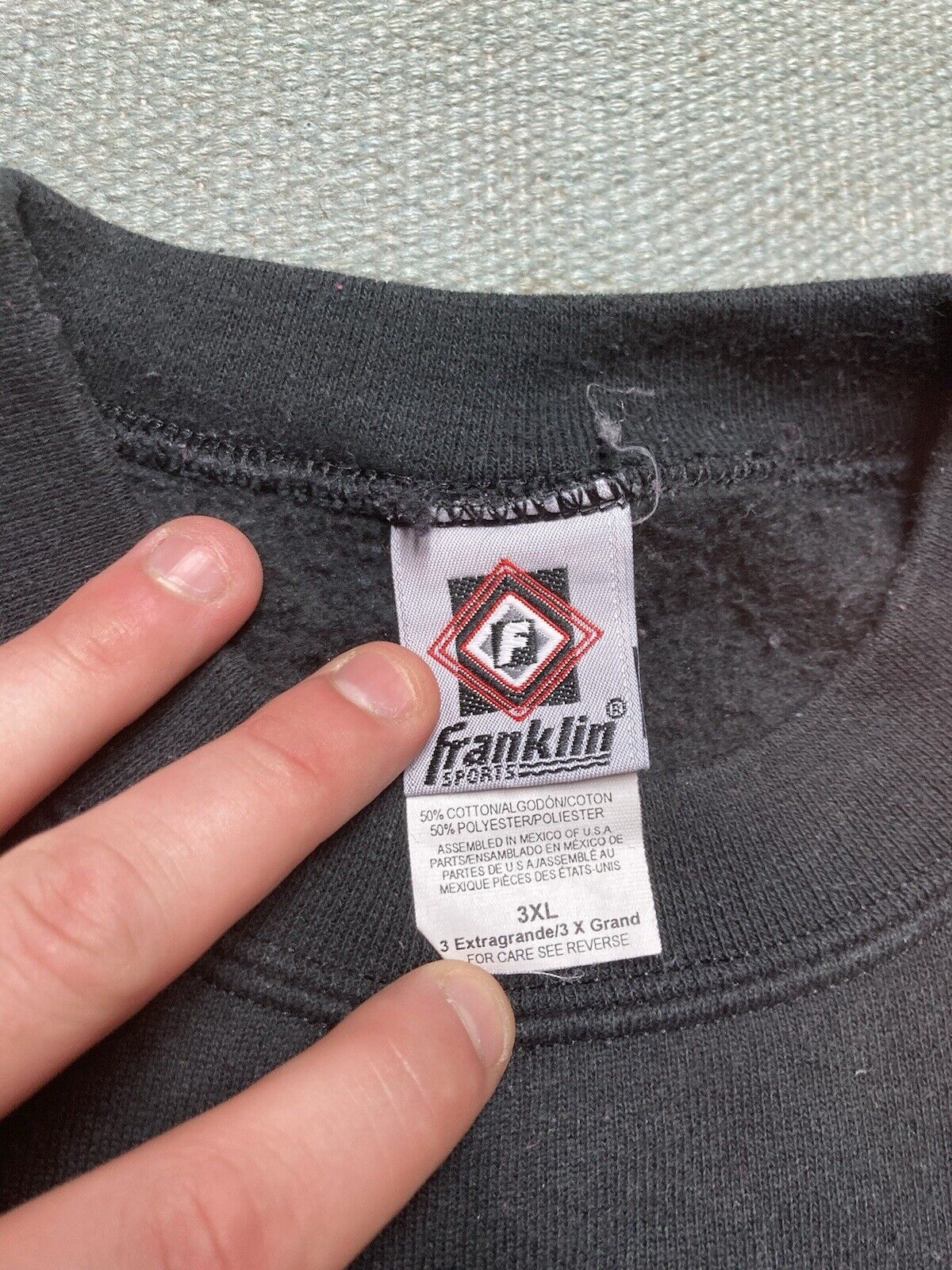 Vintage VTG crewneck sweatshirt blank fade black grunge Franklin 3XL Size US XXL / EU 58 / 5 - 4 Thumbnail
