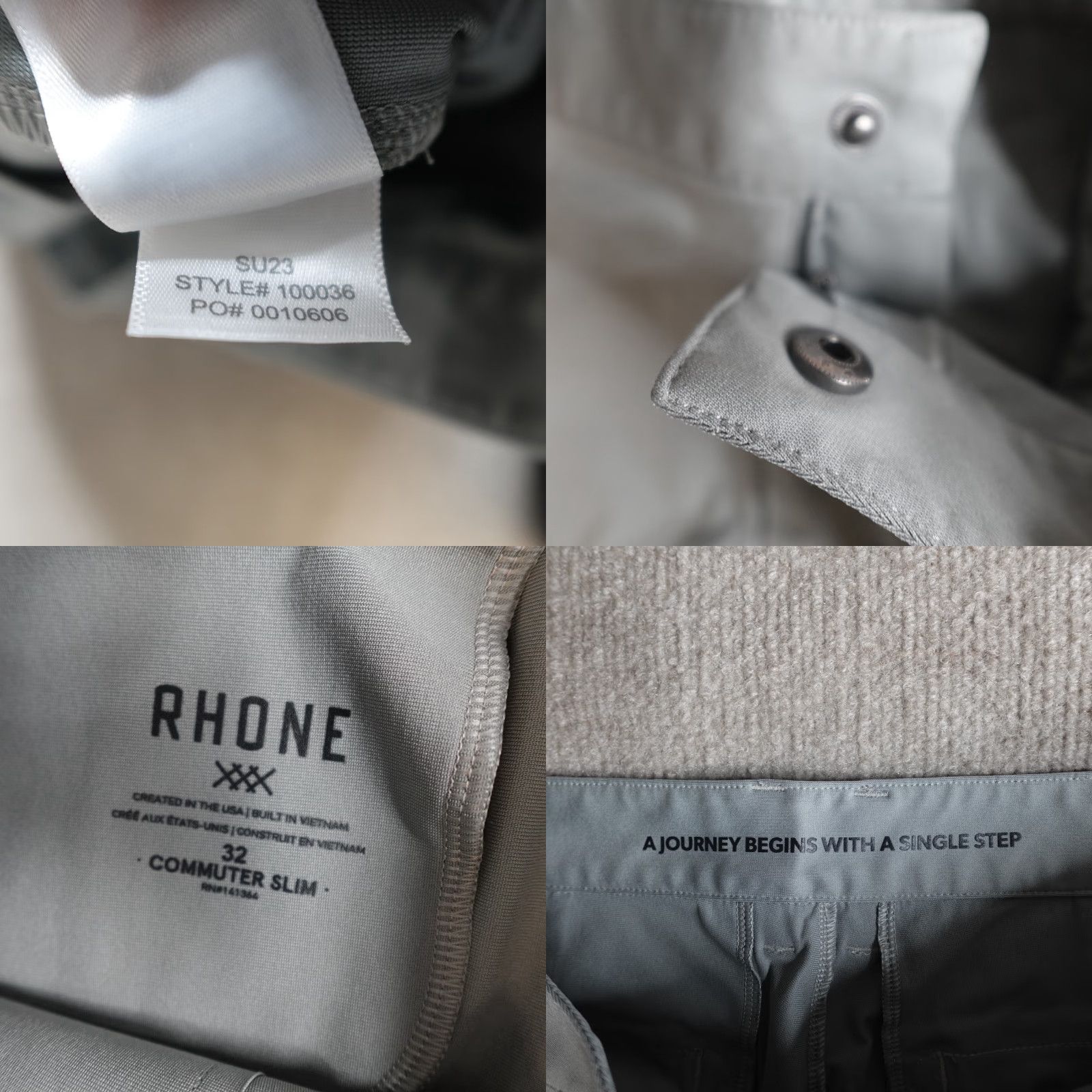 Rhone Rhone Pants 30 x 29 Gray Commuter Slim Fit 100036 Size US 30 / EU 46 - 8 Thumbnail