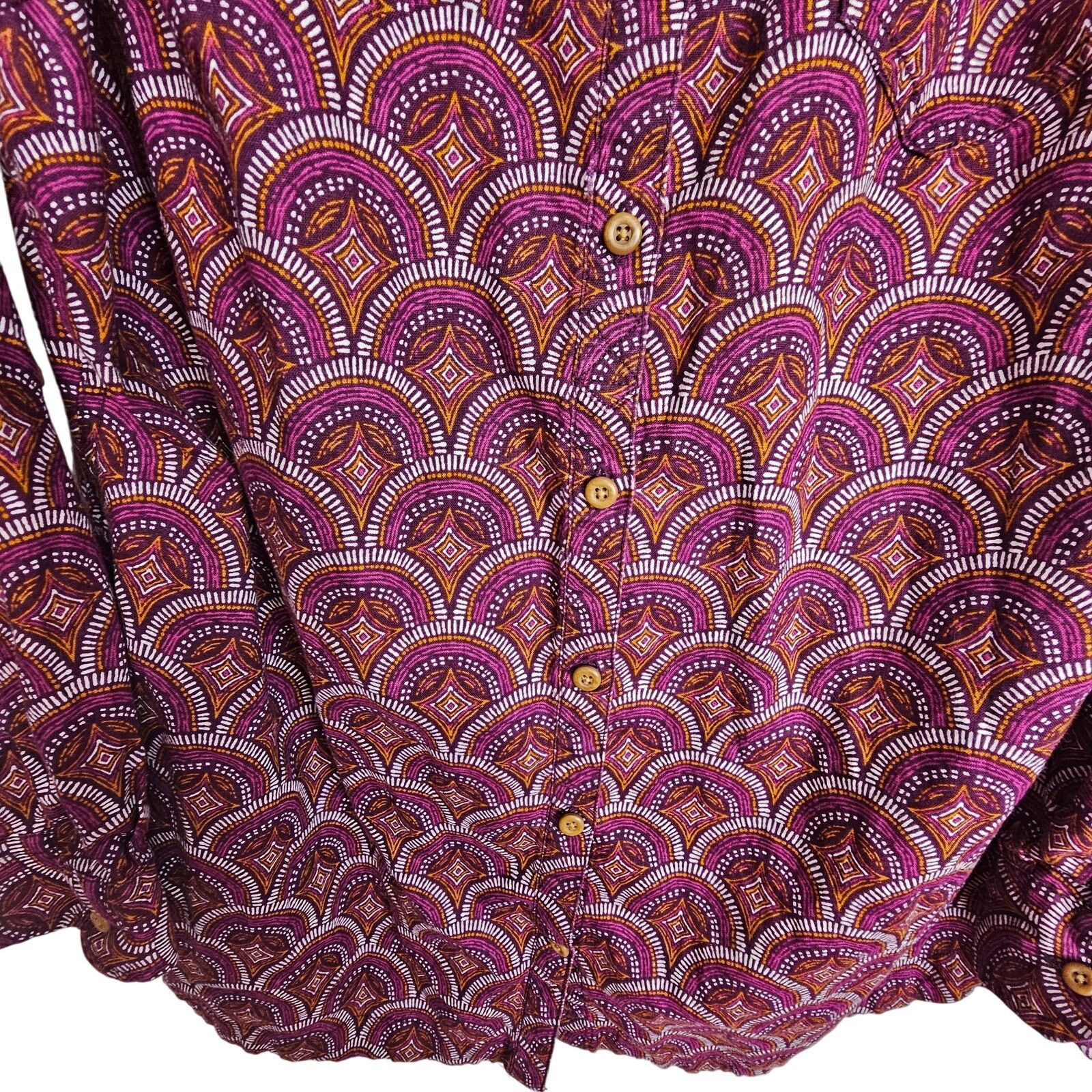 Duluth Trading Company Duluth Trading Co Tunic Top Women L Purple Patterned Artisan Size L / US 10 / IT 46 - 3 Thumbnail