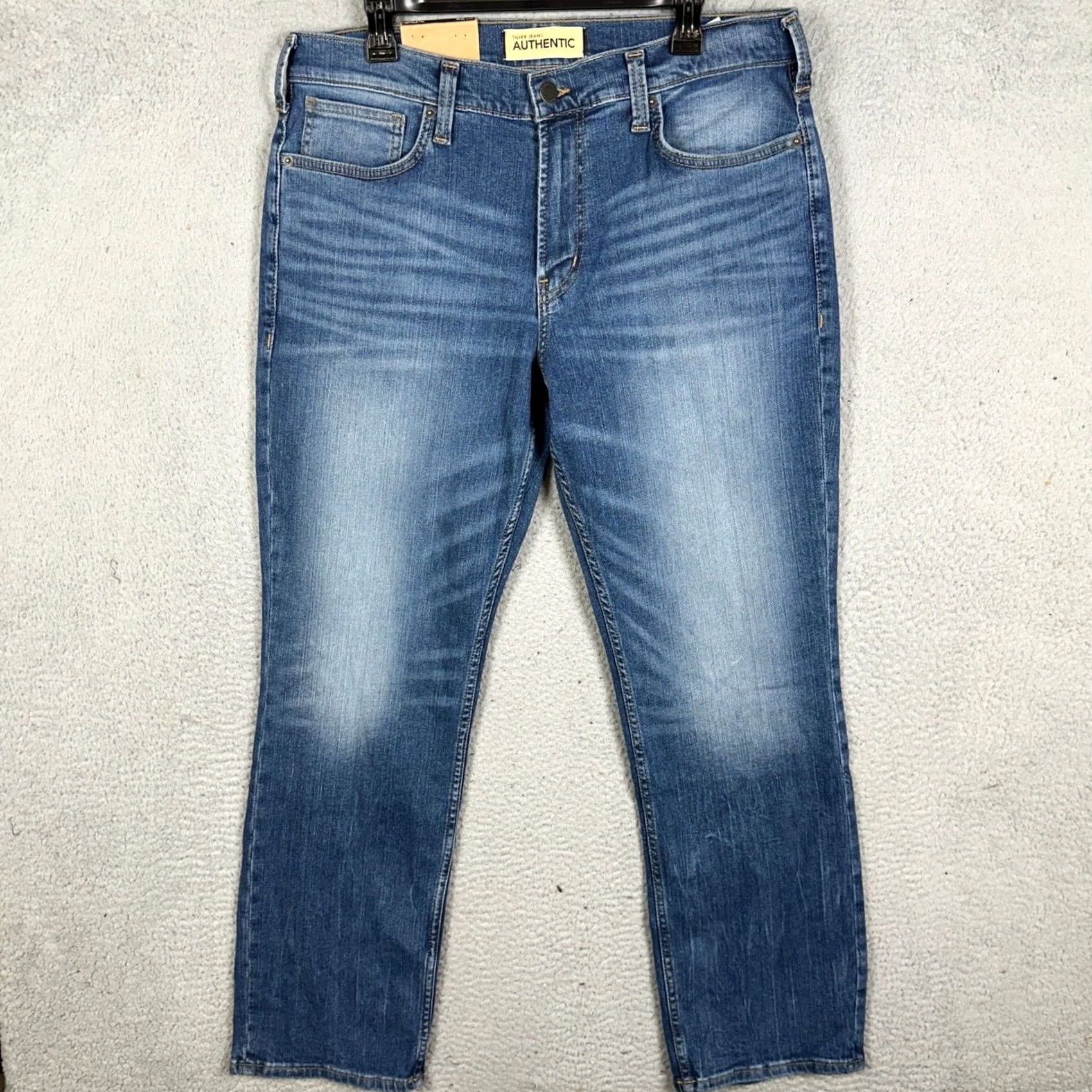 Silver Jeans Co. Silver Jeans Authentic Denim Pants Mens 36x32 Blue Athletic Taper Whiskered Denim Pants Size US 36 / EU 52 - 2 Thumbnail