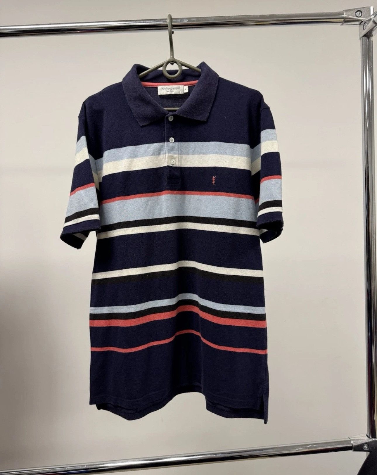 Yves Saint Laurent Yves Saint Laurent YSL Polo Vintage Striped Shirt Size XL Size US XL / EU 56 / 4 - 1 Thumbnail