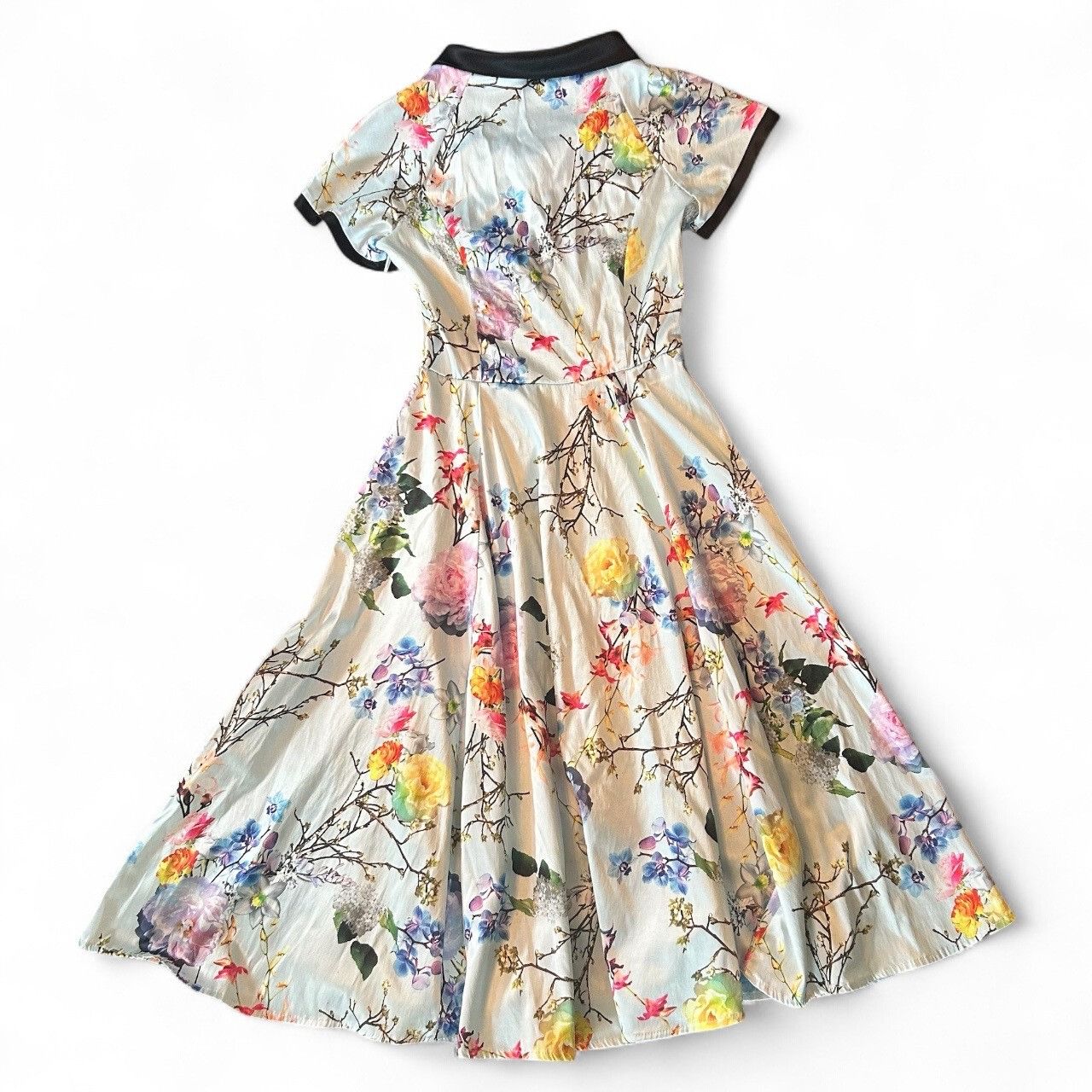 Other Hearts & Roses Floral Pinup Rockabilly Kimono Style Dress 4 Size S / US 4 / IT 40 - 8 Thumbnail