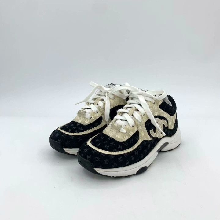 Chanel Chanel Logo Print Lace-Up Casual Sneakers Size US 4 / IT 34 - 1 Thumbnail
