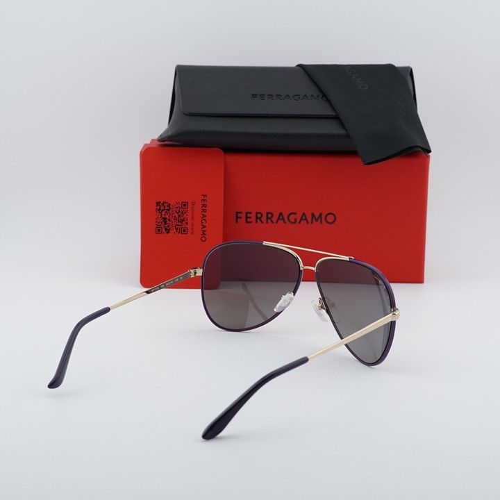 Salvatore Ferragamo Salvatore Ferragamo SF131S 736 Sunglasses Gold / Black Aviat Size ONE SIZE - 9 Thumbnail