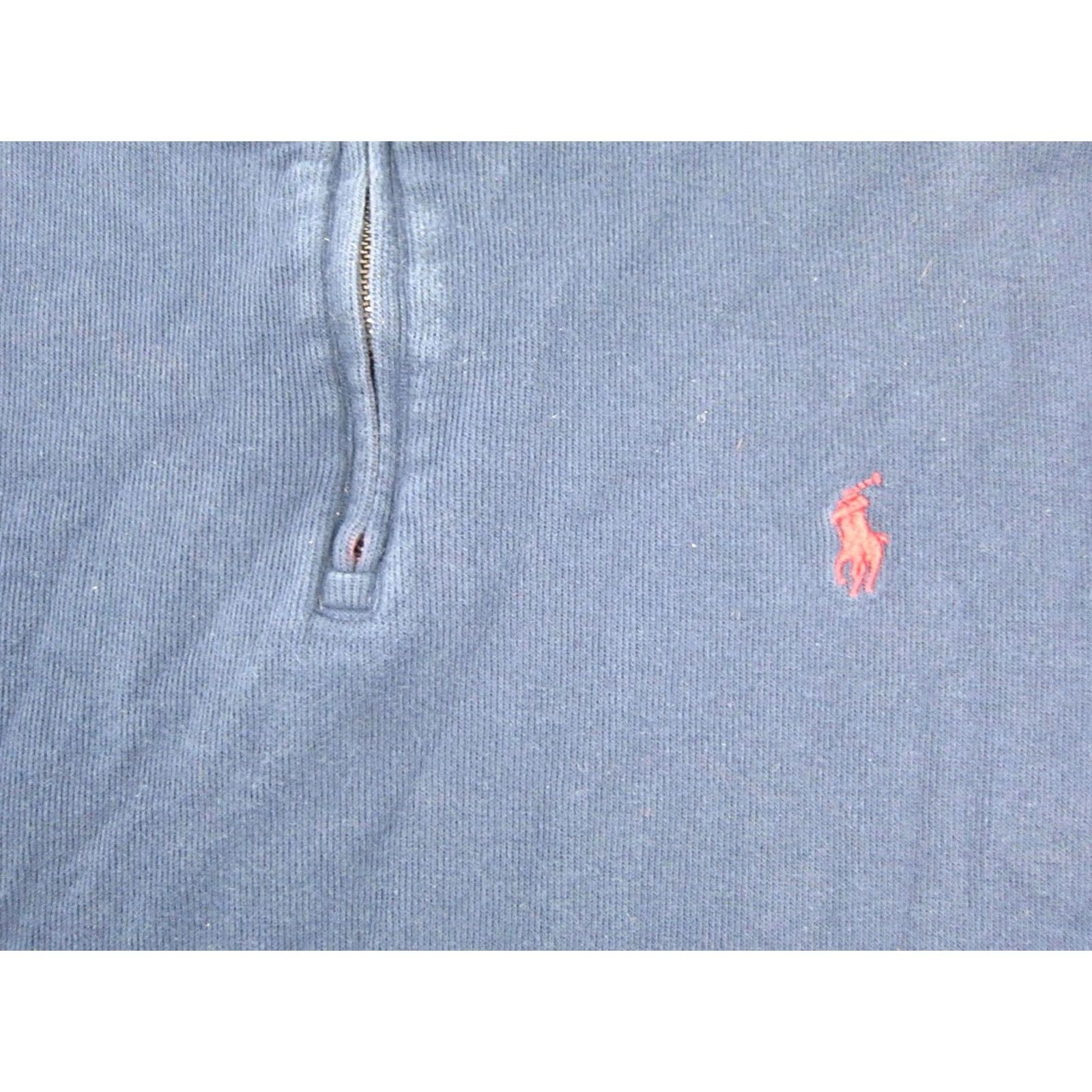 Polo Ralph Lauren Polo Ralph Lauren Sweatshirt Adult XL Blue Red Pony Estate Rib Mens 90s 1/4 Zip Mock Neck Zip Front Polo Brand Logo Size US XL / EU 56 / 4 - 3 Thumbnail