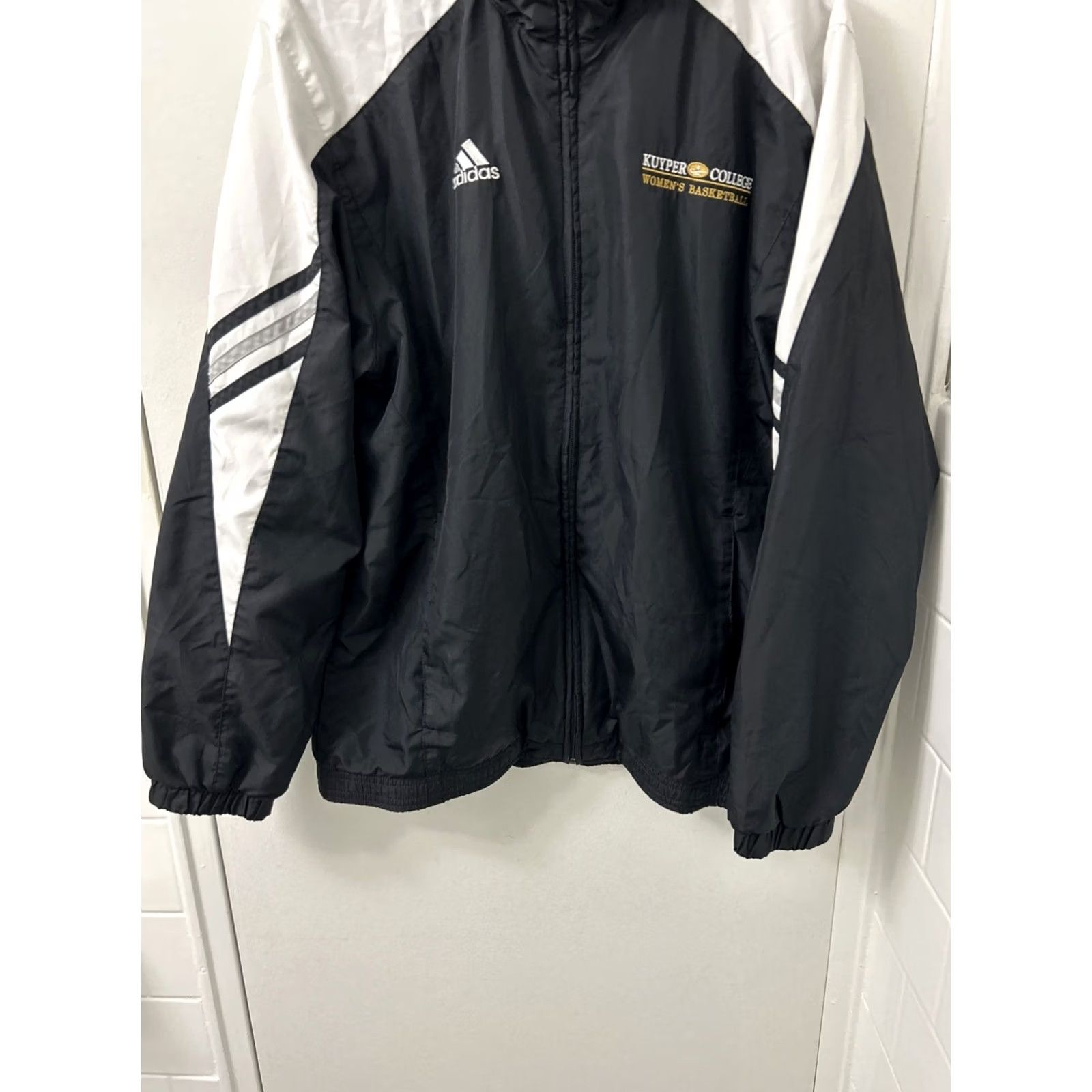 Adidas Adidas Track Jacket Womens XS Black White Full Zip Long Sleeve Tricot Pockets Breathable Lightweight Easy Care Size XS / US 0-2 / IT 36-38 - 3 Thumbnail