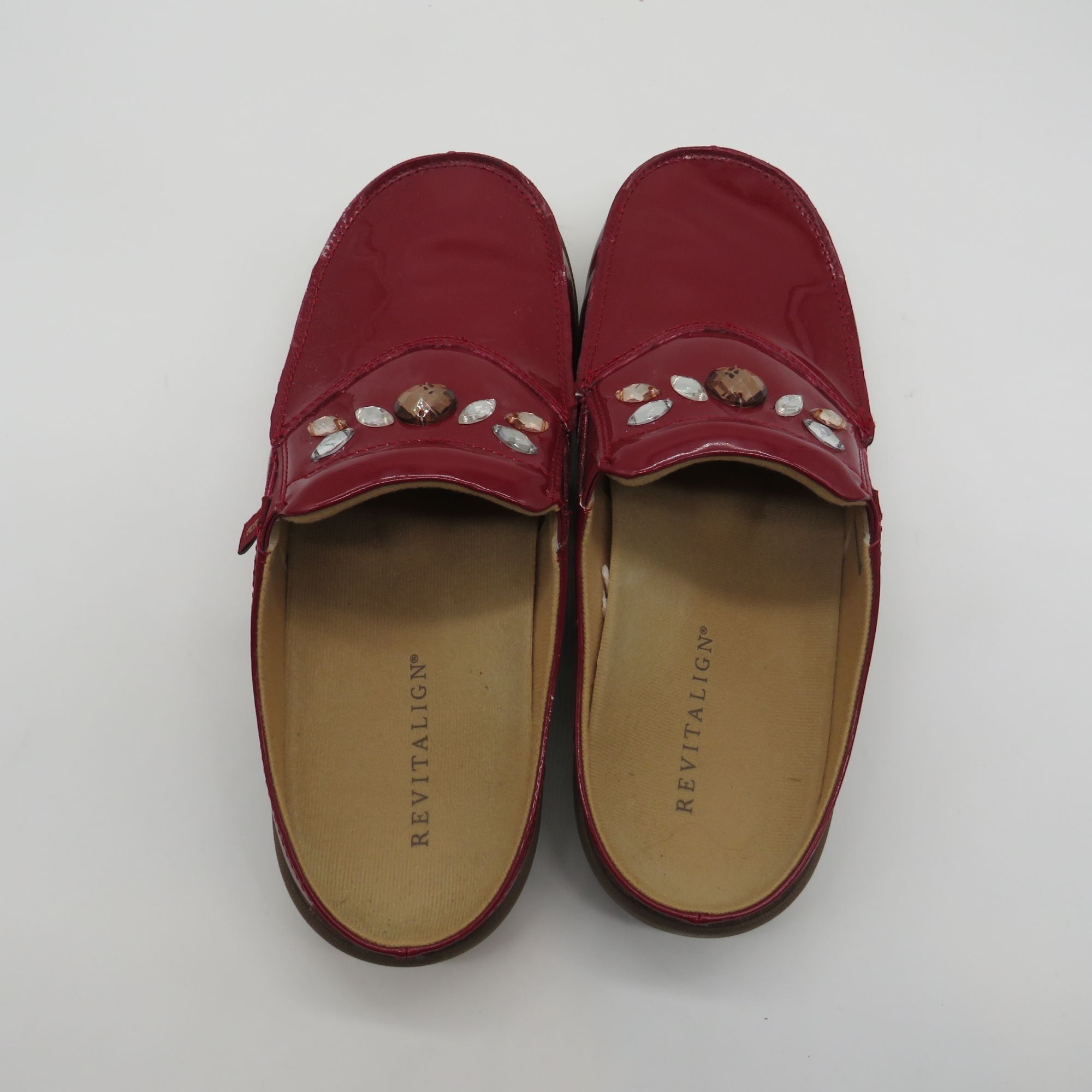 Other Revitalign Women's Burgundy Patent Leather Embellished Slip- Size US 8 / IT 38 - 7 Thumbnail