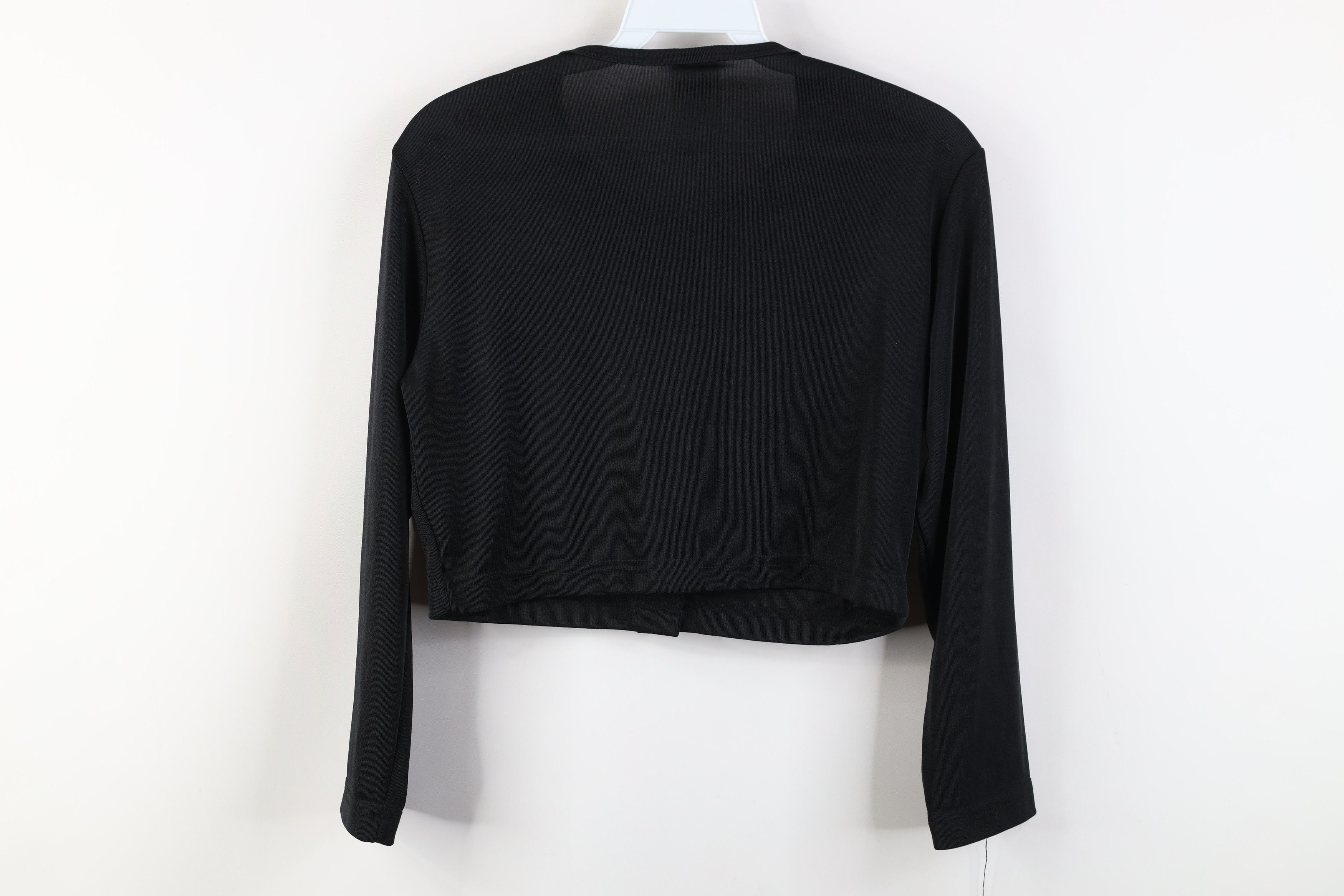 Vintage Vintage 90s Y2K Babydoll Silky Knit Cardigan Sweater Black Size L / US 10 / IT 46 - 8 Thumbnail
