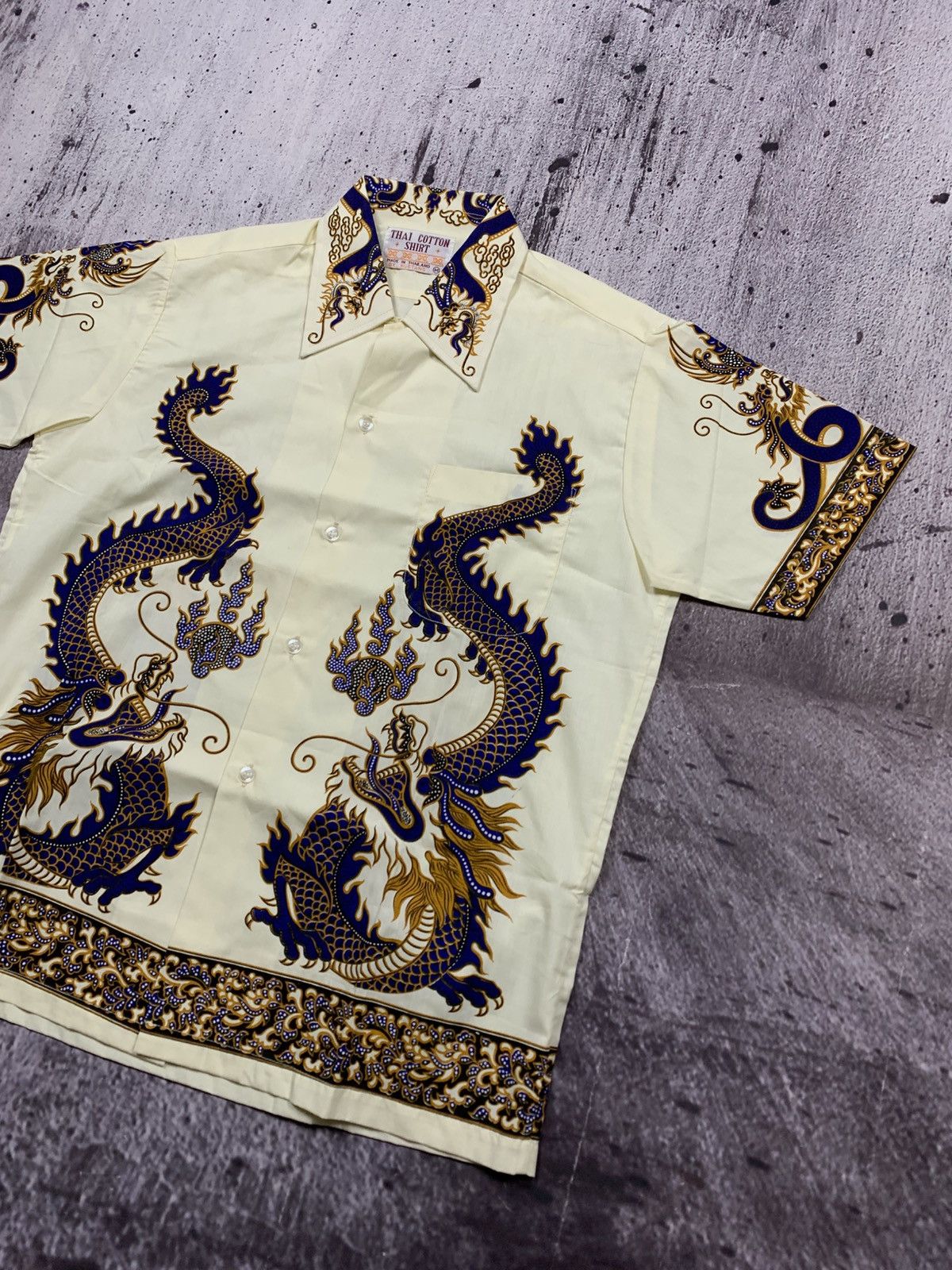 Designer × Japanese Brand × Vintage Shirt Dragon Vintage Japan Style Thai Silk 90s Avantgarde Size US M / EU 48-50 / 2 - 3 Thumbnail