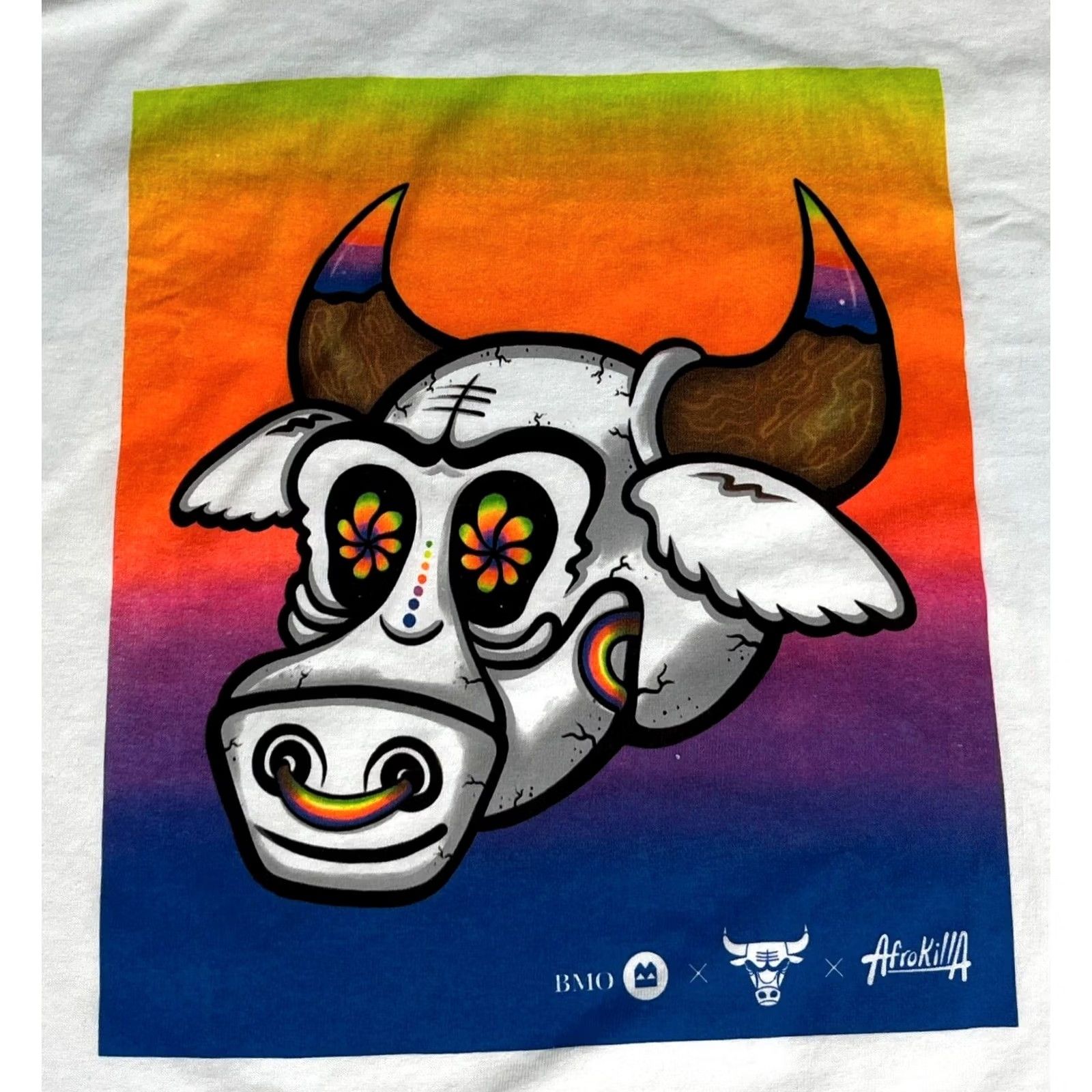 Port & Company Chicago Bulls AfroKillA T-Shirt Local Artist Series Contemporary Street Art Sz L Shirt Unisex Adults White Nike Size US L / EU 52-54 / 3 - 3 Thumbnail