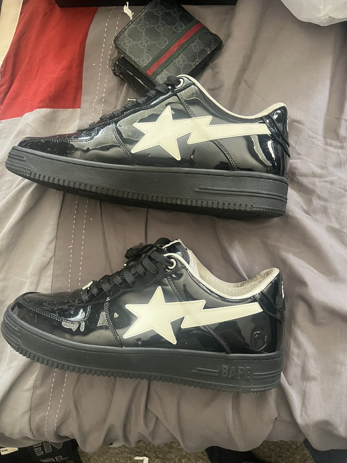 Bape PATENT BLACK #2 Size US 12 / EU 45 - 1 Thumbnail