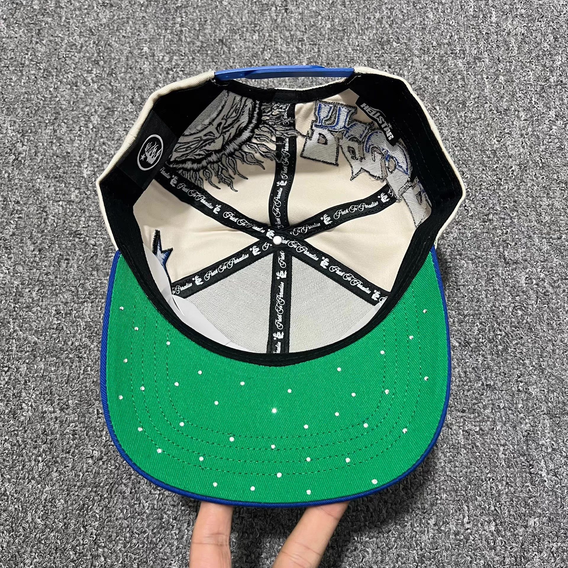 HELLSTAR Hellstar rhinestone embroidered curved brim baseball cap Q7 Size ONE SIZE - 5 Thumbnail