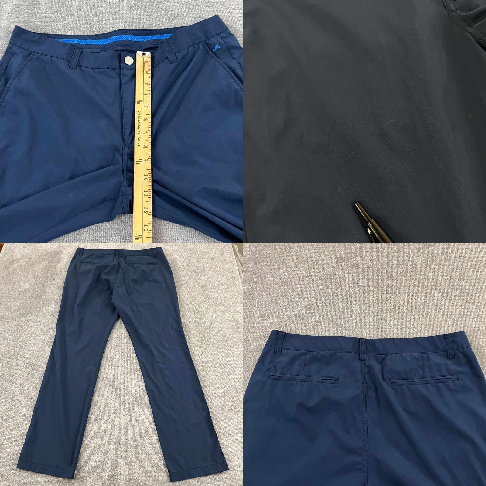 Bonobos Bonobos Pants Mens 36 x 34 Slim Navy Blue Maide Golf Chino Performance 5-Pocket Size US 36 / EU 52 - 8 Thumbnail