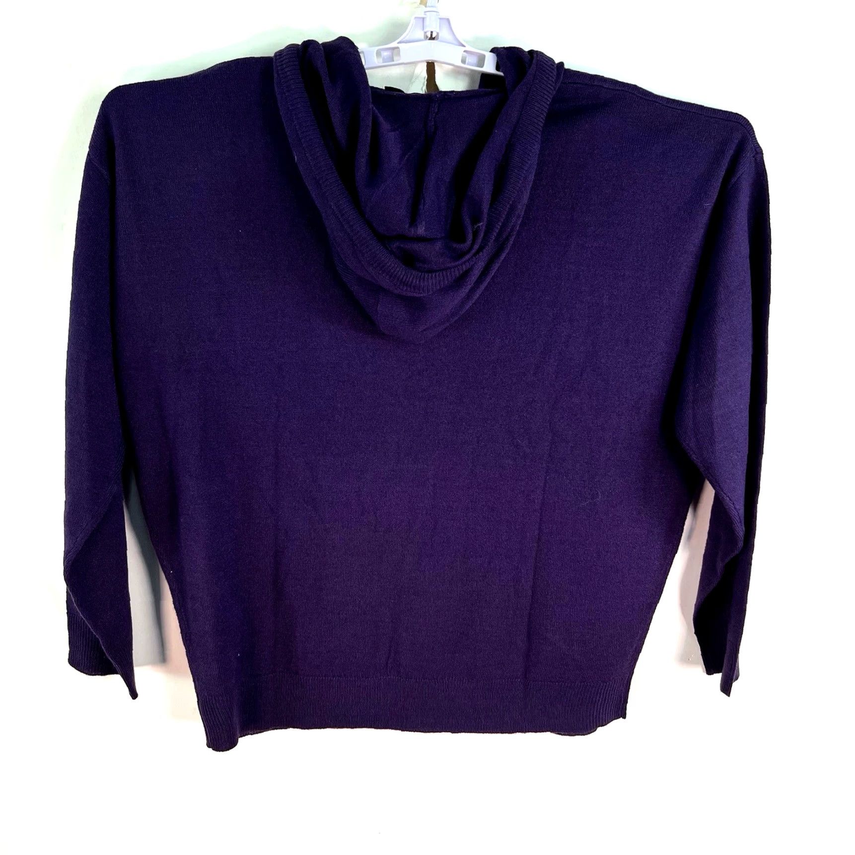 Vintage NYC Sweatshirt Women M Purple Geometric Pattern Hooded Knit Pullover NWT Activewear Size M / US 6-8 / IT 42-44 - 6 Thumbnail