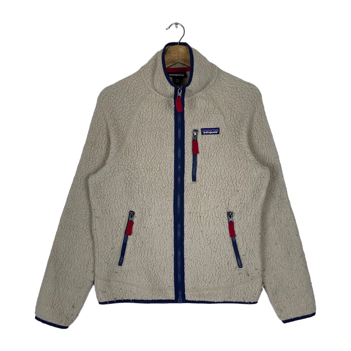 image of Vintage Patagonia Mountain Hiking Gear Full Zipper Fleece in Light Brown, Men's (Size XS)