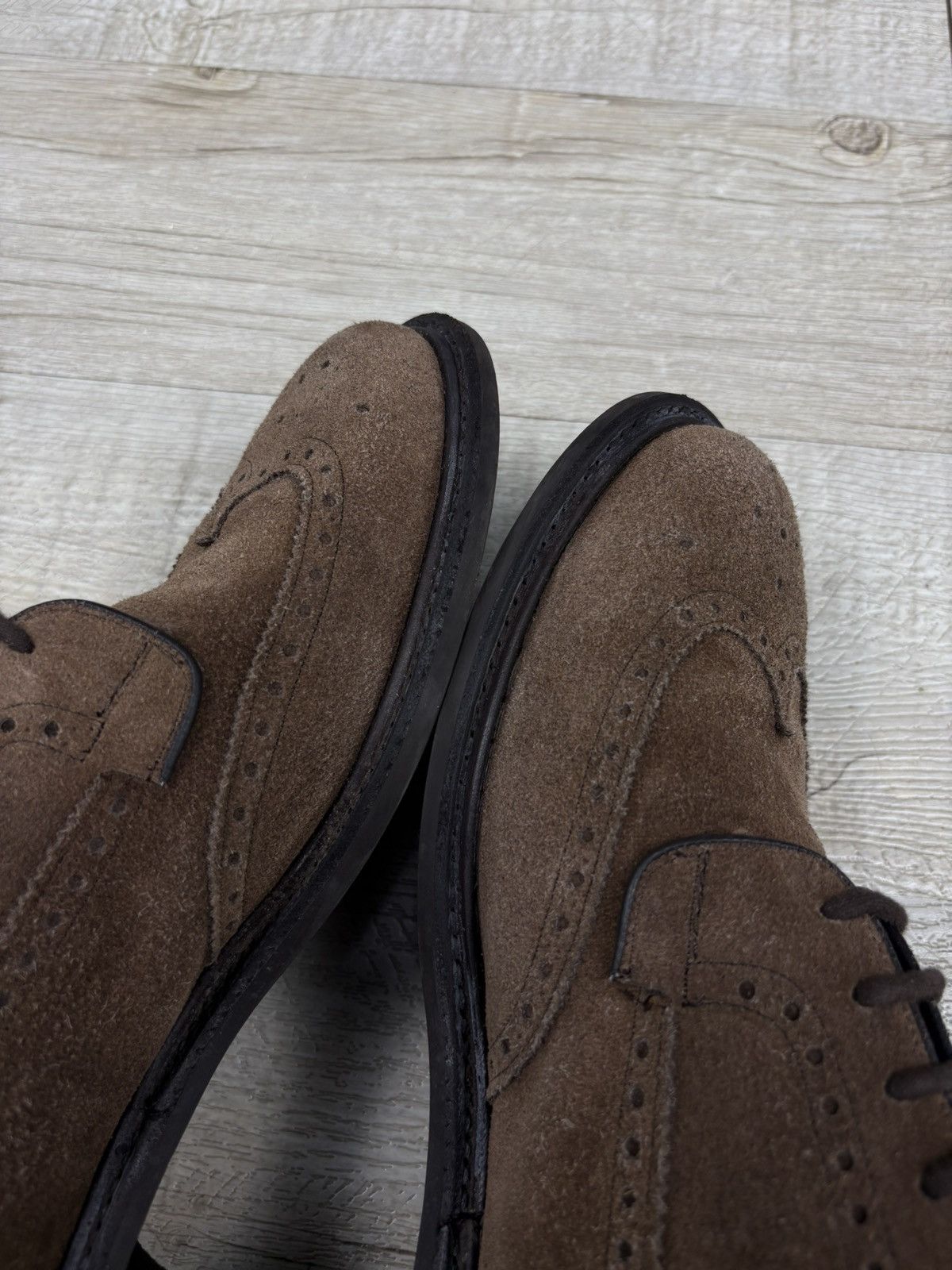 Church's Rare Luxury Church's Hand Made Suede Brogue Leather Derby Kingdom Shoes Sneakers Size US 12 / EU 45 - 17 Thumbnail