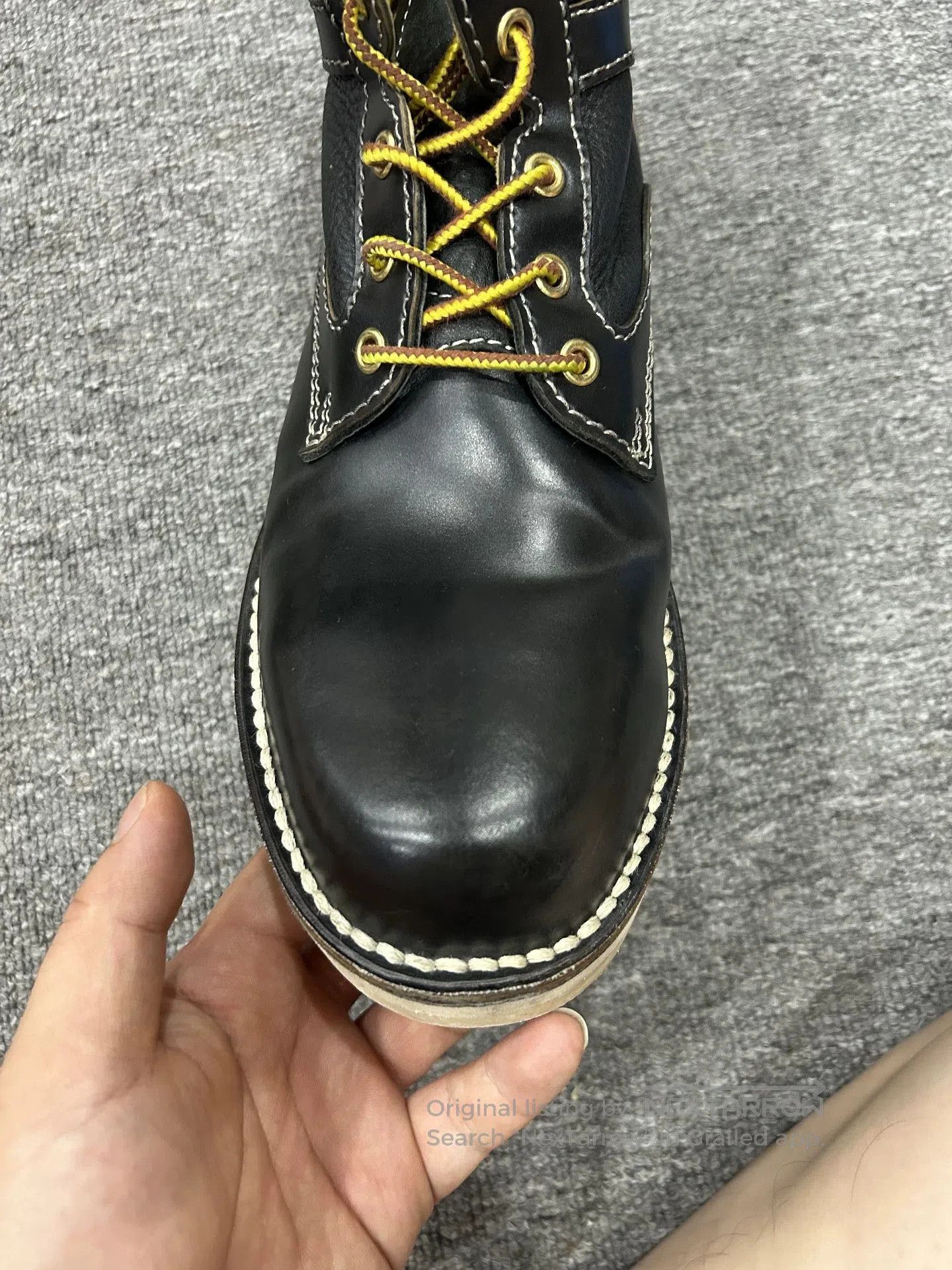 Vintage Black Leather Lace-Up Boots Size 7. Size US 7 / EU 40 - 5 Thumbnail