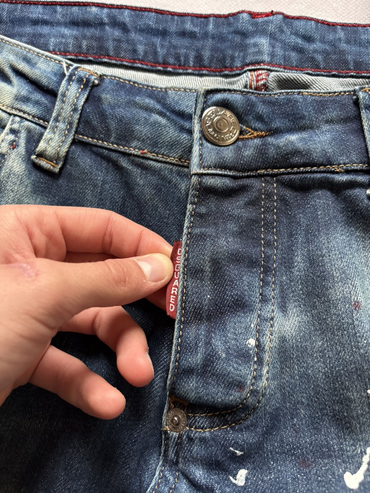 Dsquared2 Vintage Dsquared2 Paint Distressed Wash Logo Denim Jeans Size US 40 / EU 56 - 8 Thumbnail