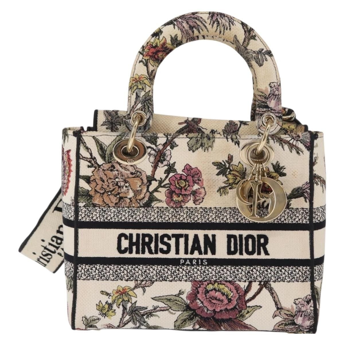 Dior Christian Dior Lady D-Lite Bag Embroidered Canvas Size ONE SIZE - 1 Thumbnail