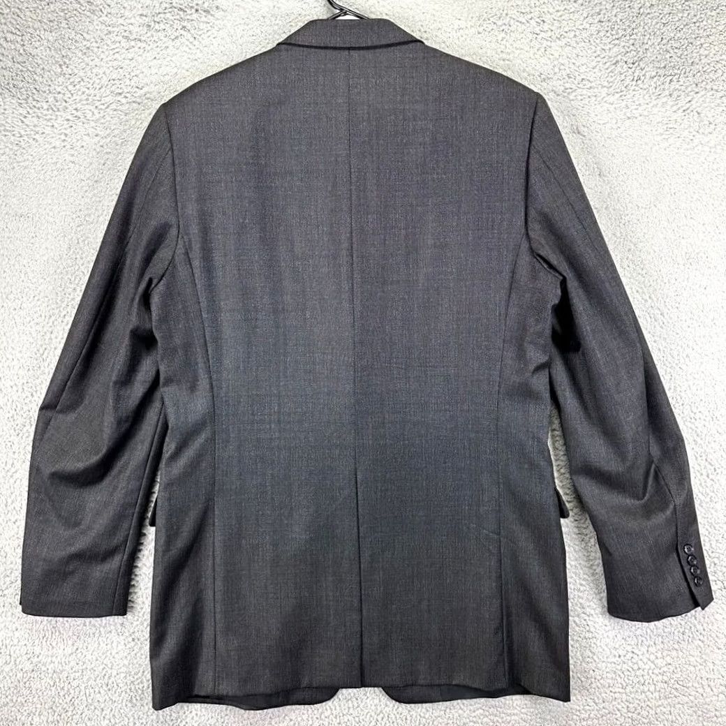 Vintage Hickey Freeman Wool Blazer Adult 42 XLG Dark Grey Worsted 2 Button Suit Coat Men Size 42R - 2 Thumbnail