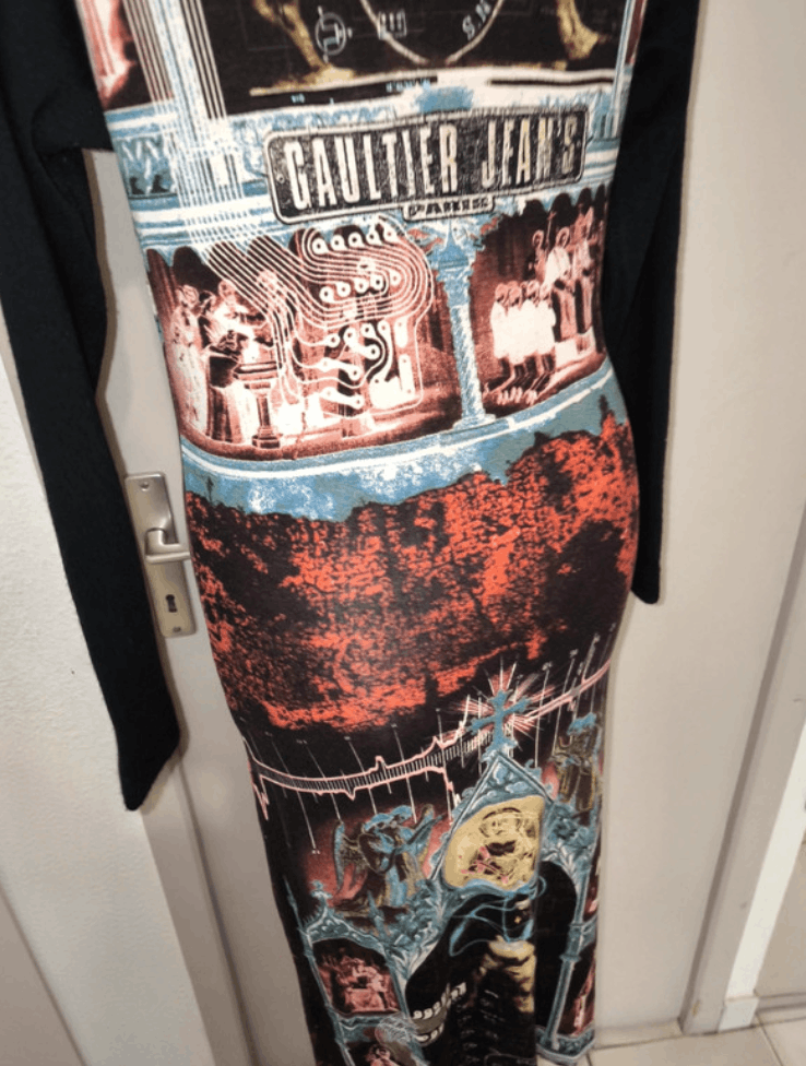 Jean Paul Gaultier × Vintage Jean Paul Gaultier Mesh Dress Graphic Print Bondage Vintage Size L / US 10 / IT 46 - 9 Thumbnail