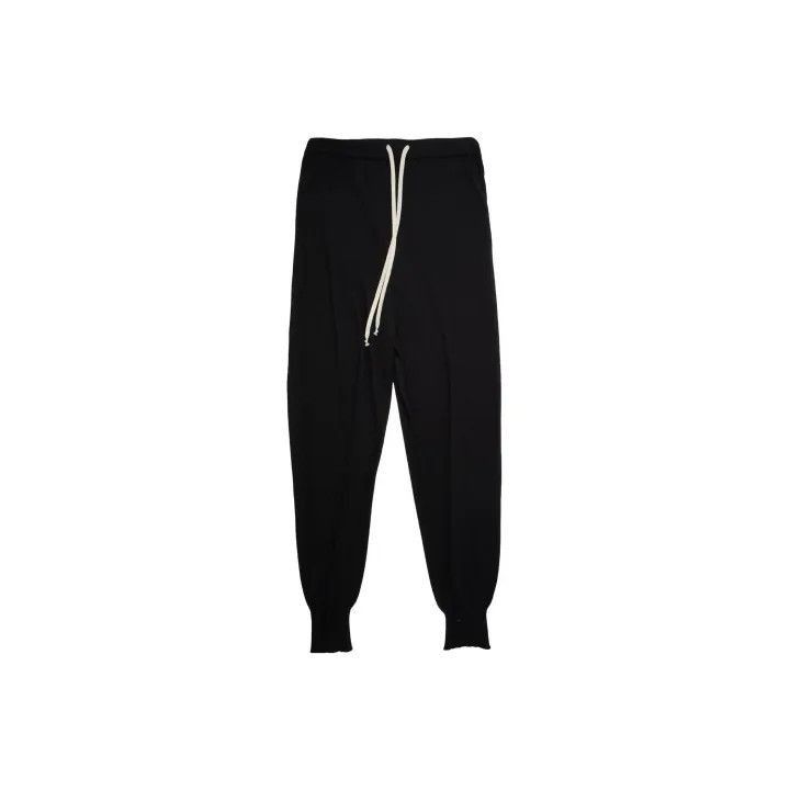 Rick Owens Rick Owens Black Drawstring Track Pants for Men -2507 Size US 26 / EU 42 - 2 Thumbnail