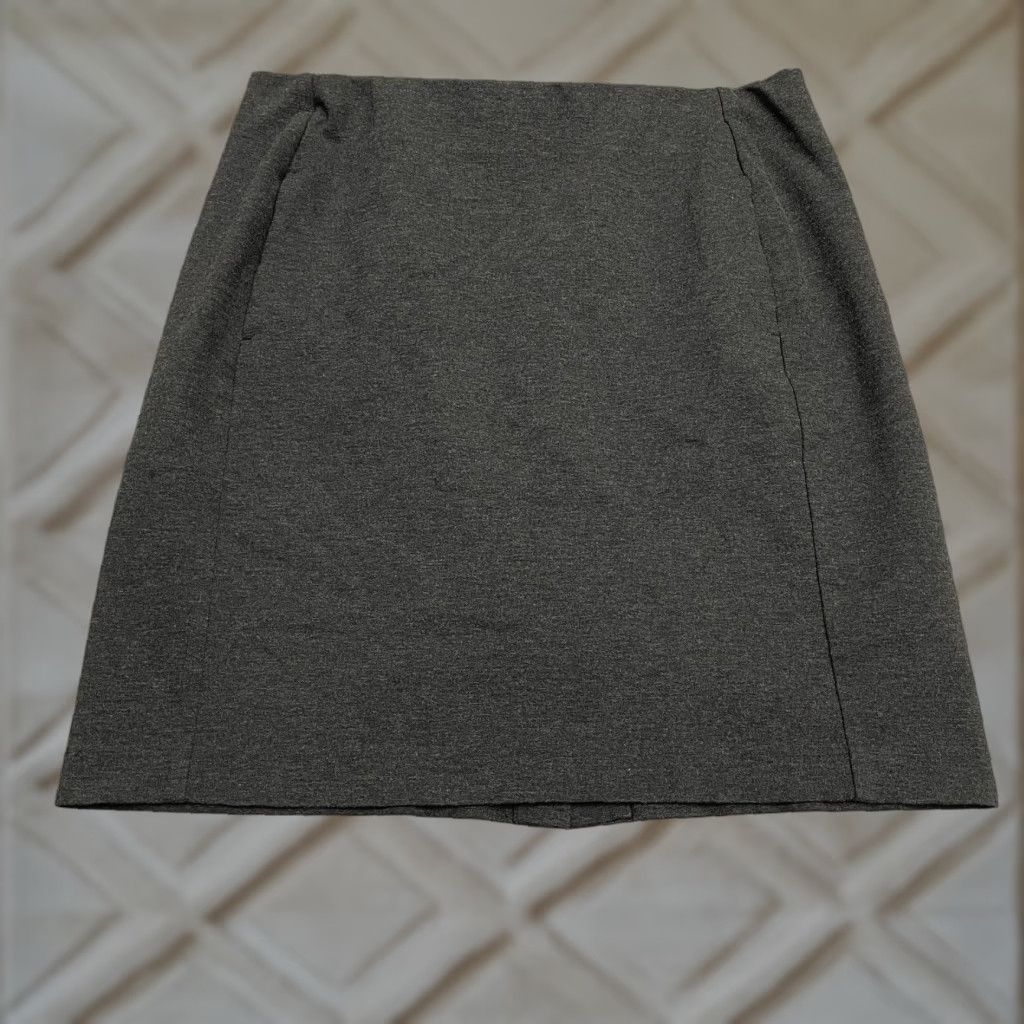 J. Jill J. Jill Pencil Skirt Womens Medium Tall Dark Gray Knee Length Stretch Workwear Knit Size 32" / US 10 / IT 46 - 1 Thumbnail