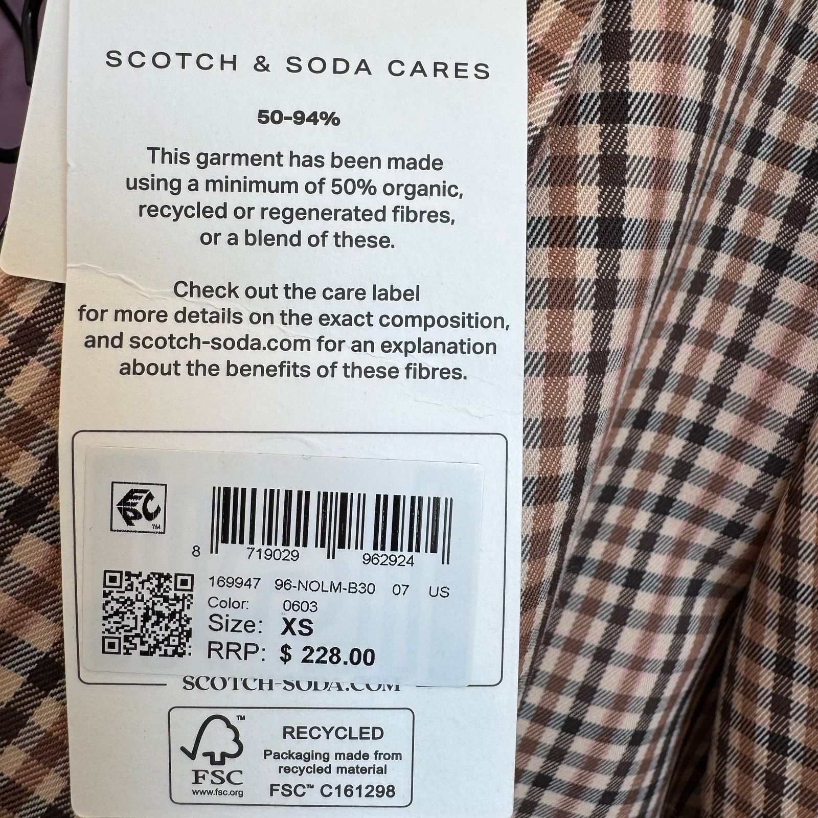 Scotch & Soda Scotch & Soda Double-Breasted Plaid Tailored Blazer Pink XS Size XS / US 0-2 / IT 36-38 - 10 Thumbnail