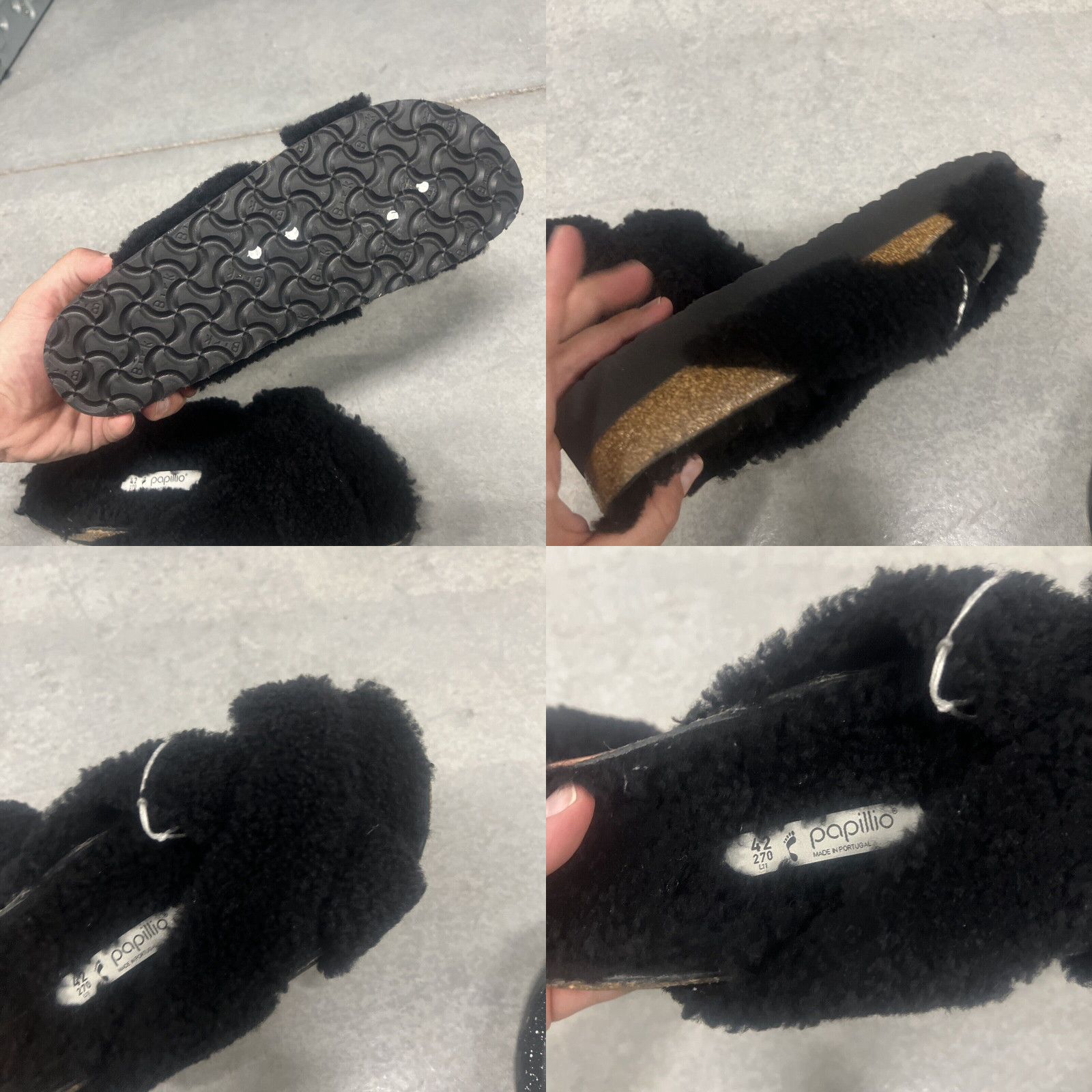 Birkenstock Birkenstock Papillio Daytona Genuine Shearling Fur Sandals Black SZ 42 Ladies 11 Size US 11 / IT 41 - 8 Thumbnail