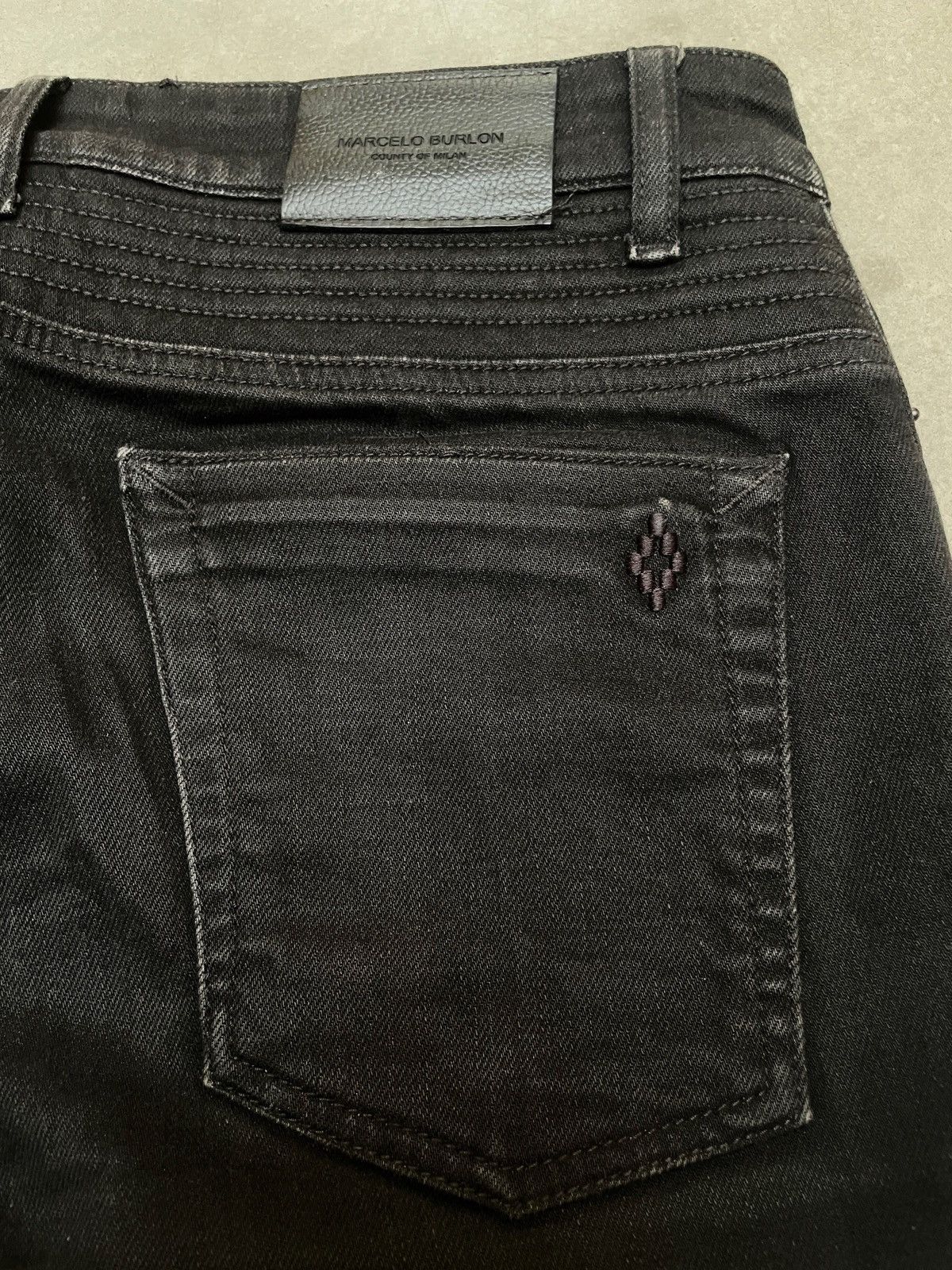Marcelo Burlon Marcelo Burlon Distressed Black Denim Jeans 30 Italy Size US 30 / EU 46 - 11 Thumbnail