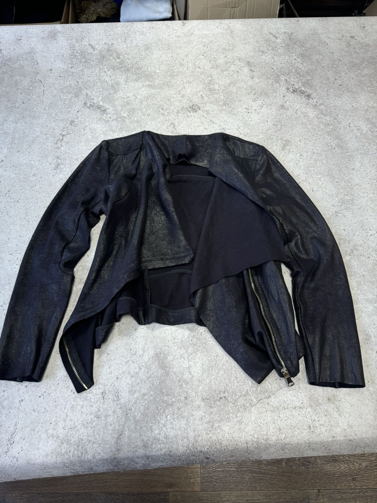 Japanese Brand Vintage Faded Suede Big Neck Rick Owen’s Style Jacket Size US S / EU 44-46 / 1 - 4 Thumbnail