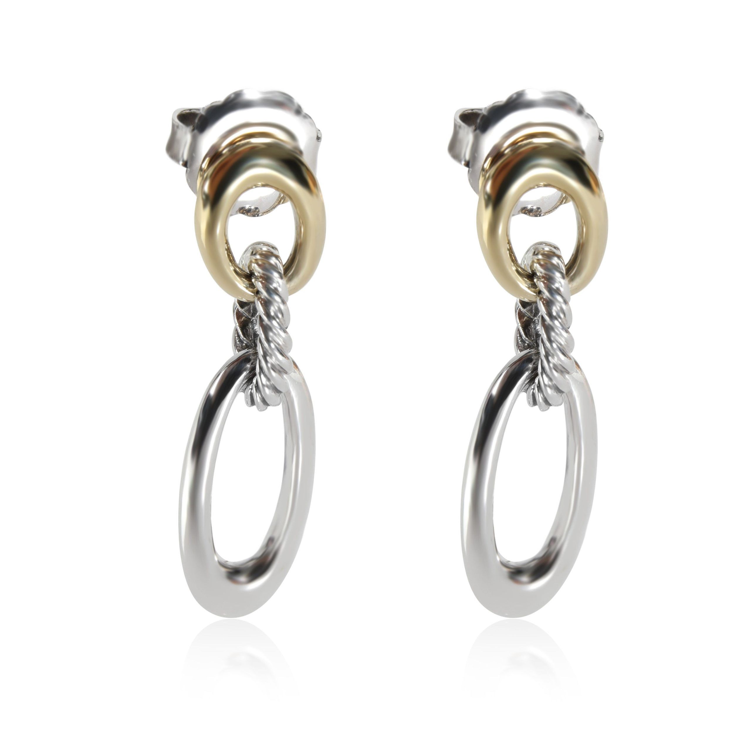 image of David Yurman Drop Link Earrings In 18K Gold/sterling, Women's