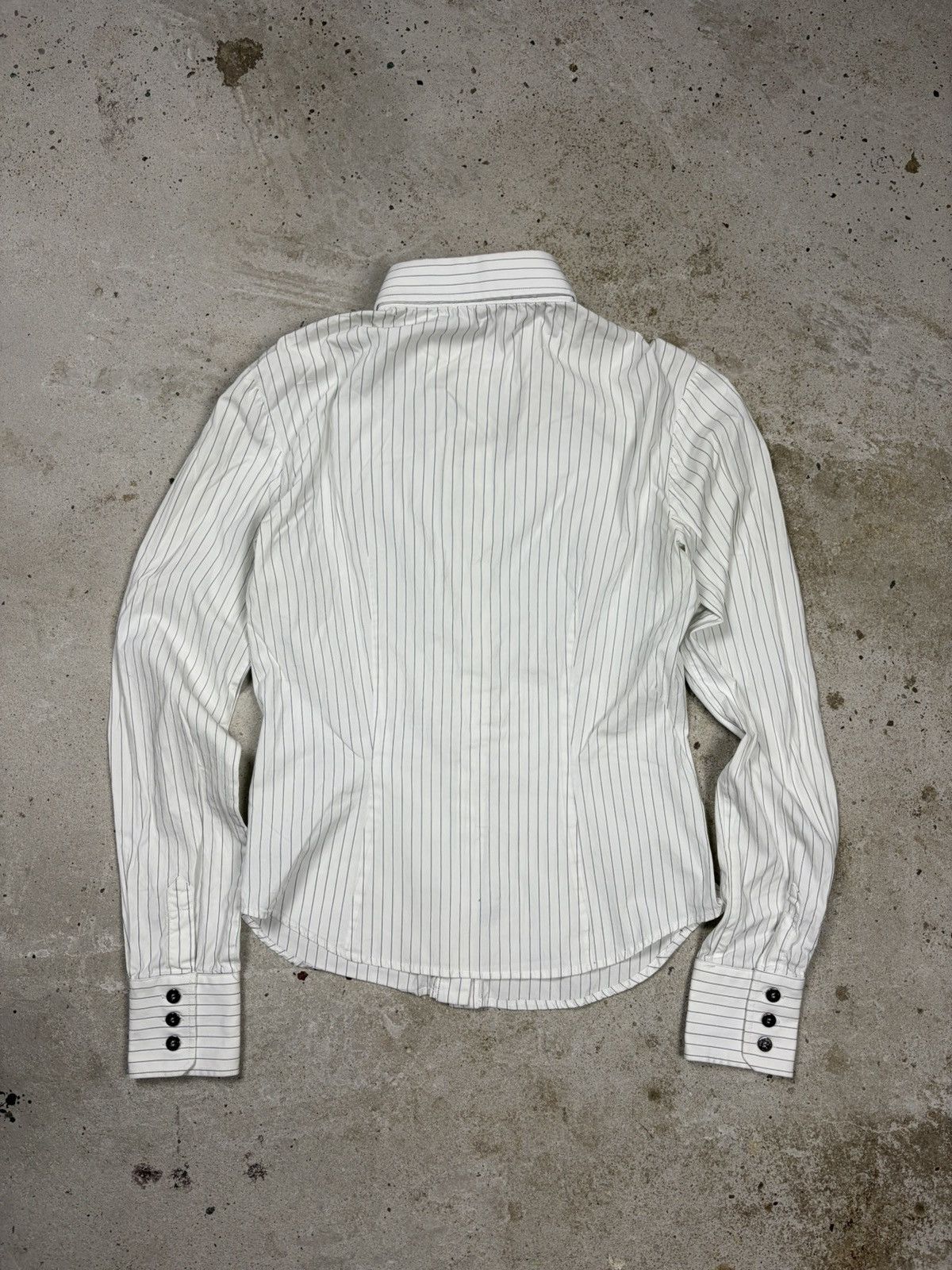 Vintage 2000s Dolce & Gabbana Striped Shirt Lace Bra