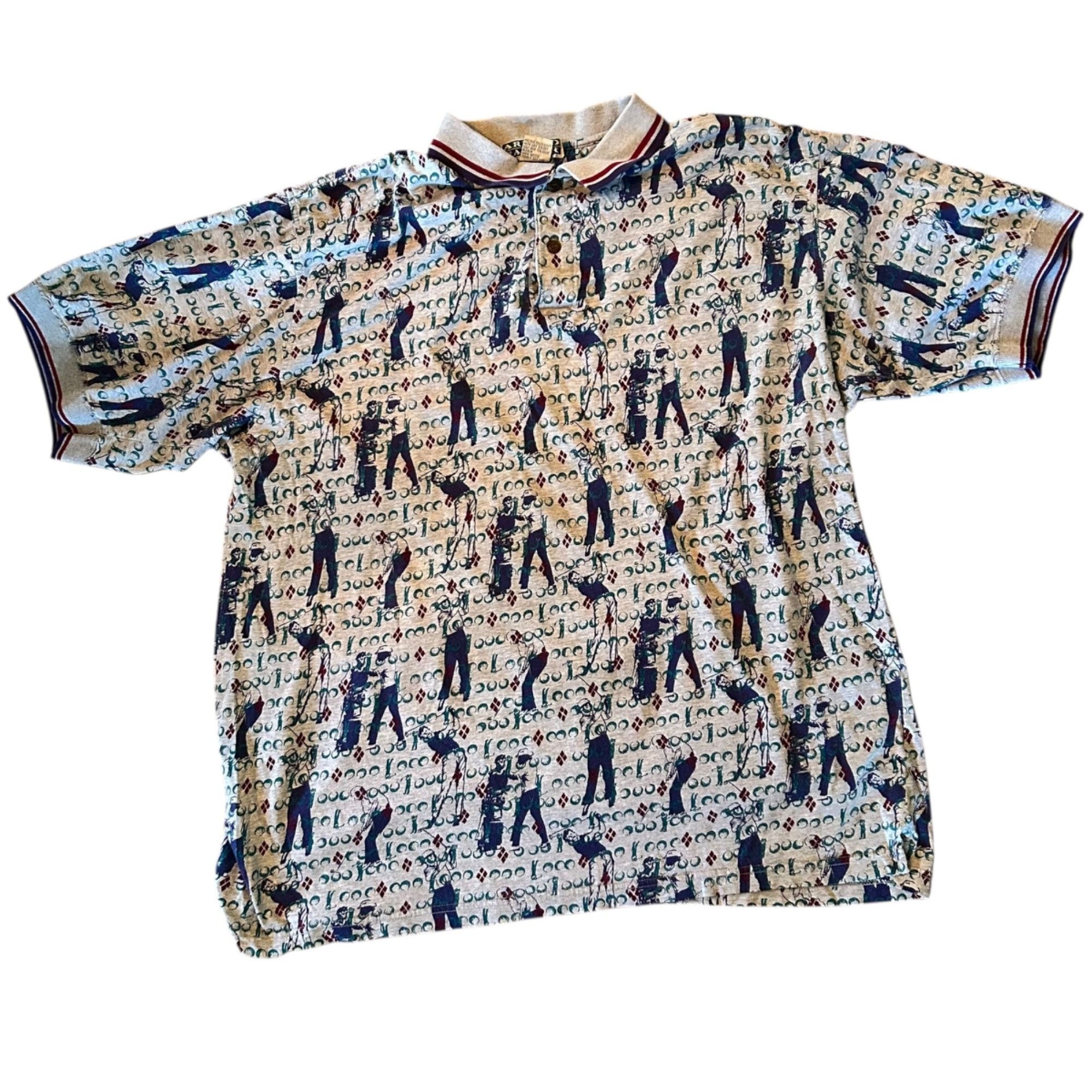 Vintage Vintage Arnold Palmer Novelty Golf Print Grunge Polo XL Size US XL / EU 56 / 4 - 1 Thumbnail