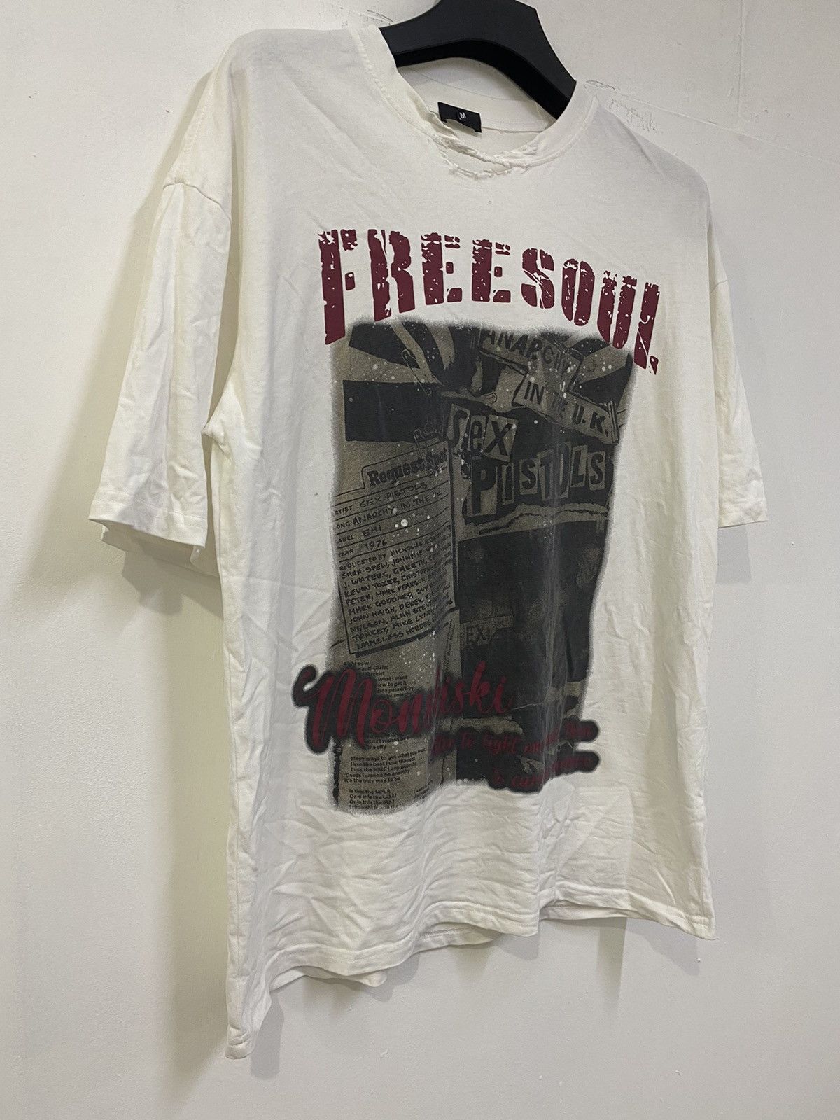 Band Tees 💥 DISTREES DESTROYED FREE SOUL SEX PISTOL PUNK STYLE Size US M / EU 48-50 / 2 - 3 Thumbnail