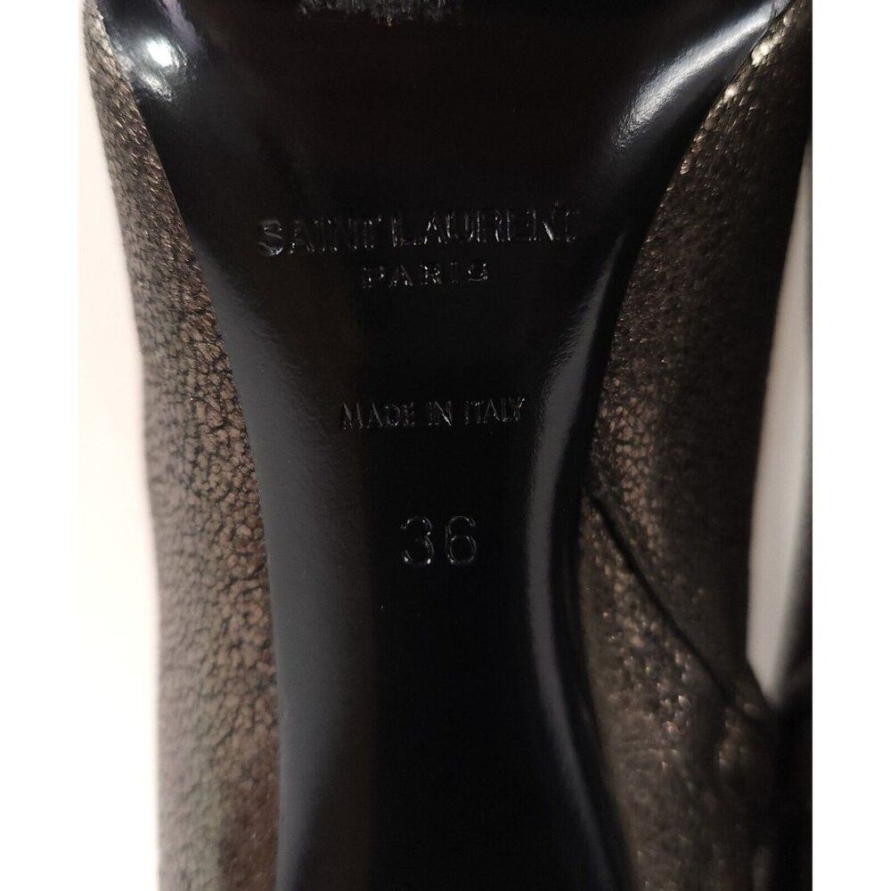 Saint Laurent Paris Saint Laurent Lou Ankle Boot 36 6 Metallic Leather Gun Metal Size US 6 / IT 36 - 7 Thumbnail