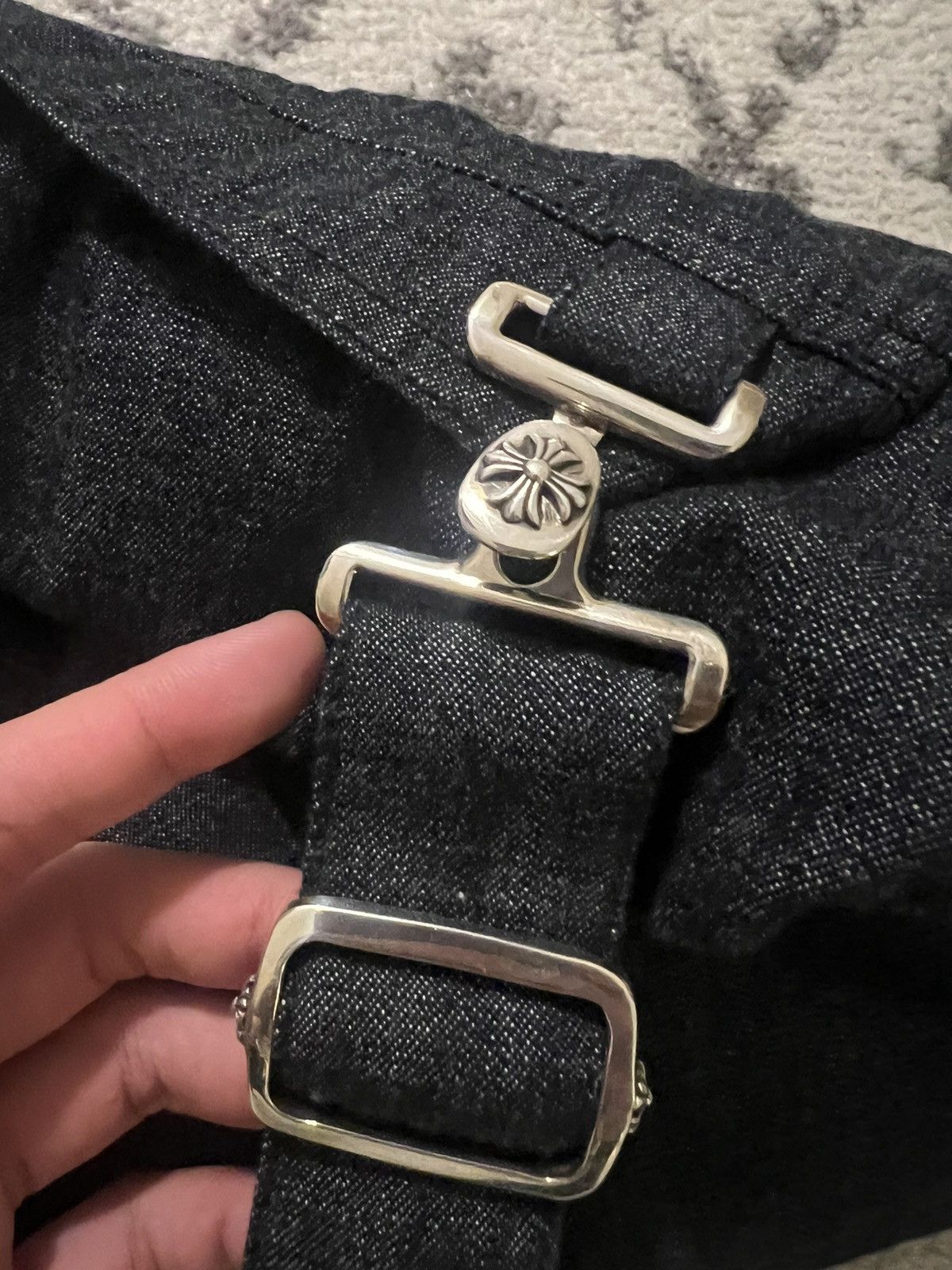Chrome Hearts Leather cross patch blue denim grilling cooking apron Size US XL / EU 56 / 4 - 13 Thumbnail