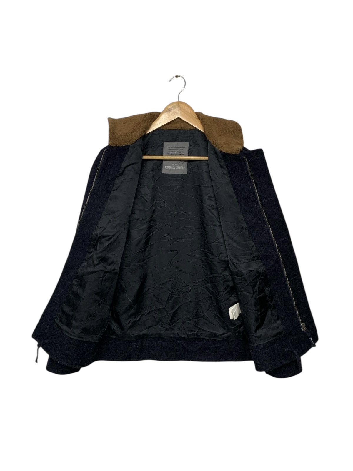 Designer × Journal Standard × Yohji Yamamoto Rare Japanese Journal Standard Zipper Down Wool Jacket Size US M / EU 48-50 / 2 - 4 Thumbnail