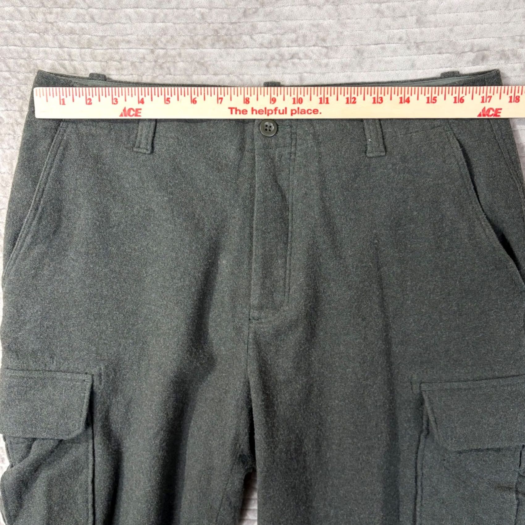 J.Crew J.Crew Mens Wool Blend Cargo Pants 34x30 Charcoal Grey Straight Leg Trousers Size US 34 / EU 50 - 5 Thumbnail