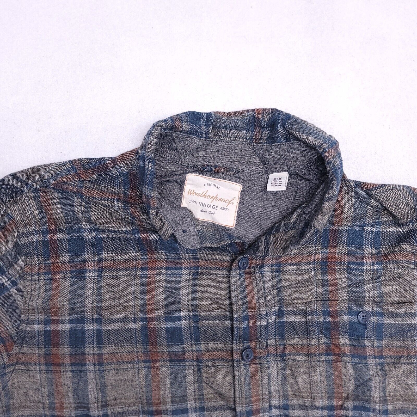 Weatherproof Weatherproof Madras Flannel Shirt Mens Size Medium M Brown Size US M / EU 48-50 / 2 - 1 Thumbnail